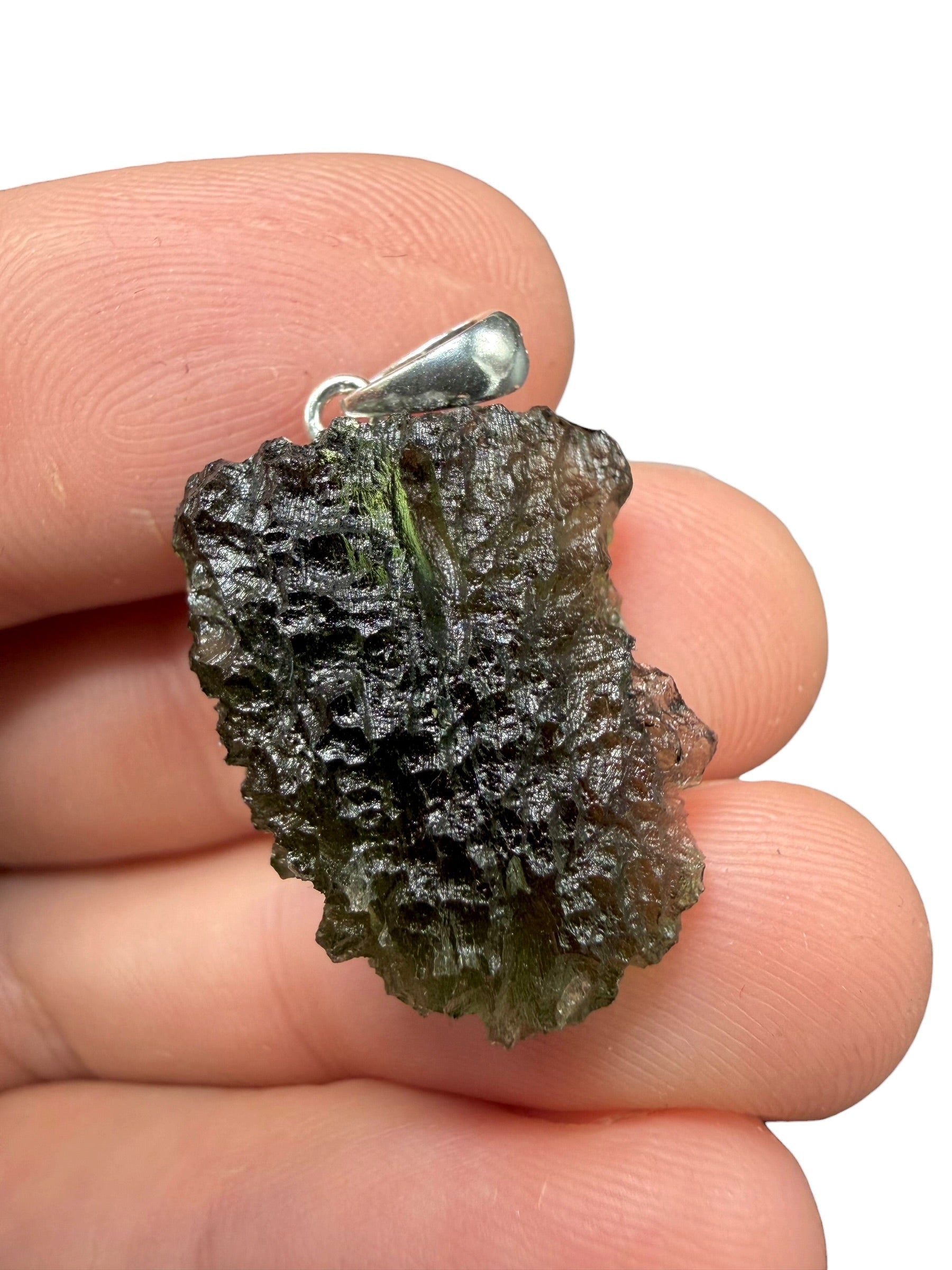 Silver moldavite pendant 4,1g