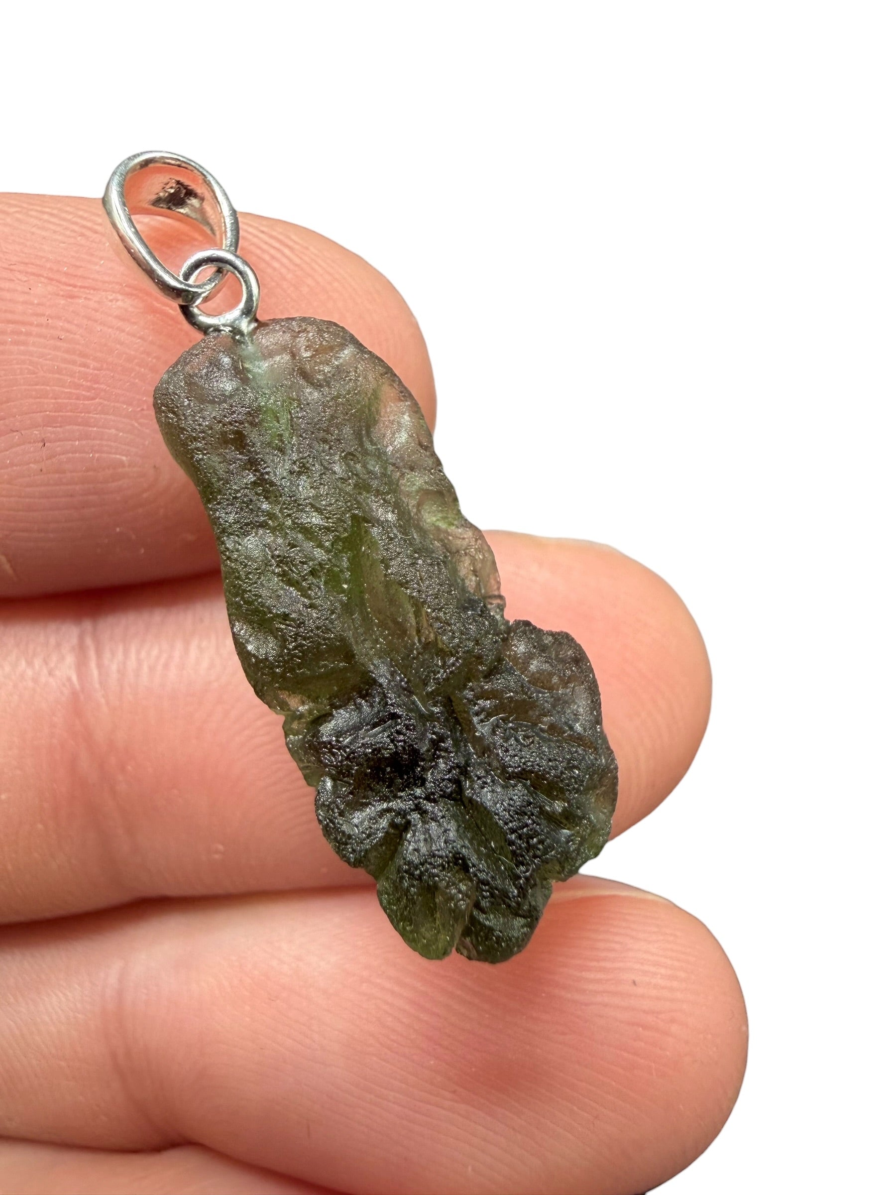Silver moldavite pendant 2,7g