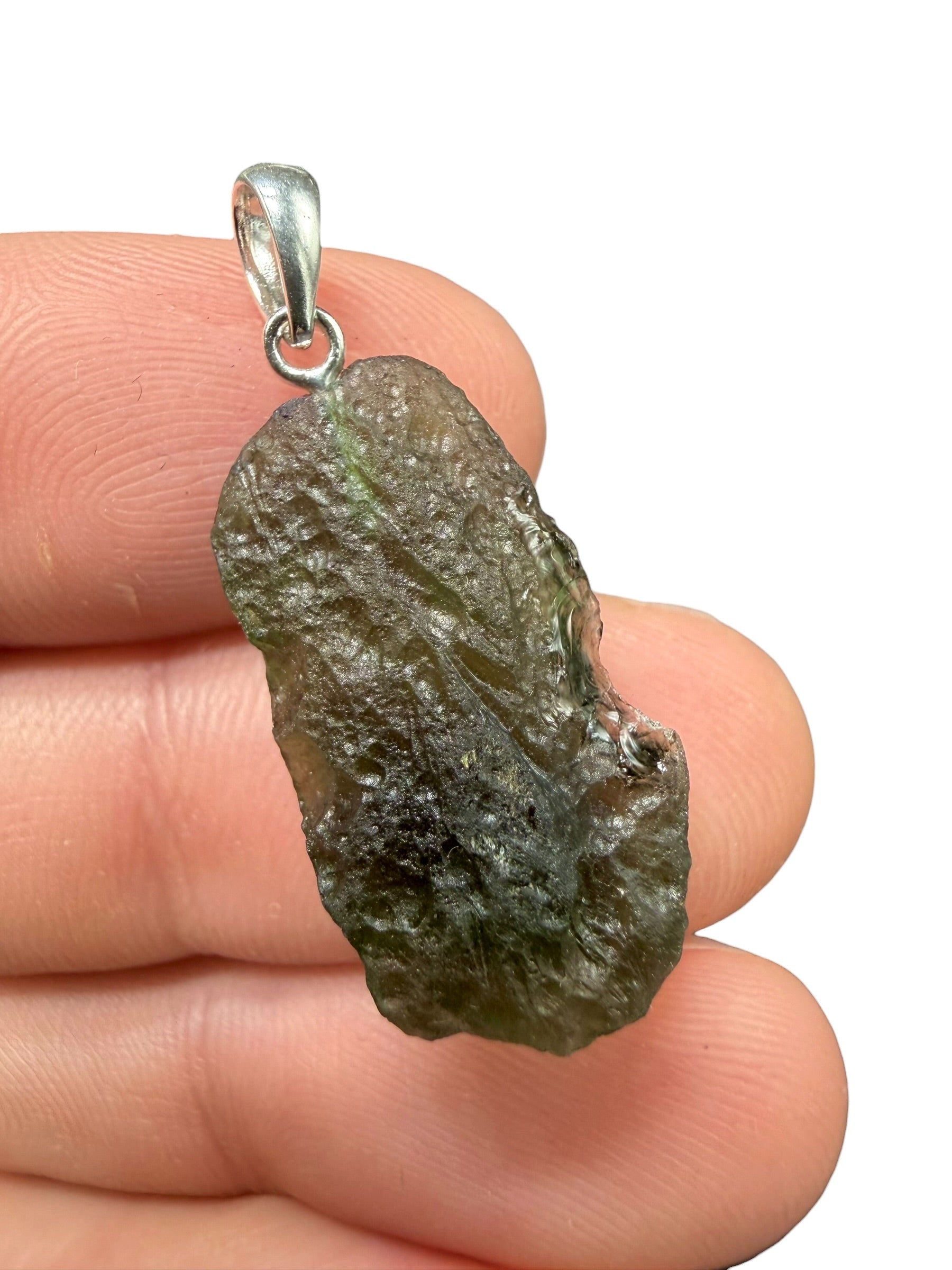 Silver moldavite pendant 2,8g