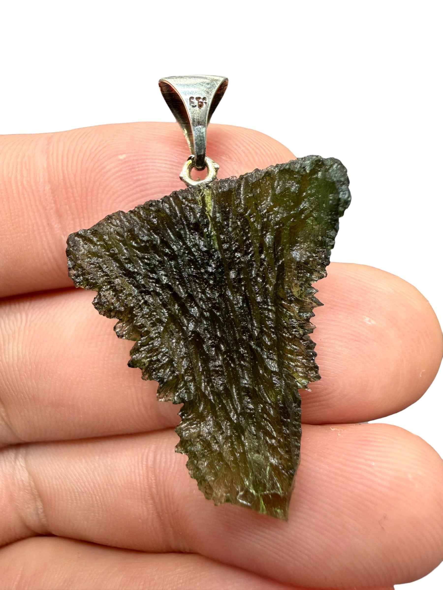 Ciondolo di moldavite in argento 3,95g - SP/V943