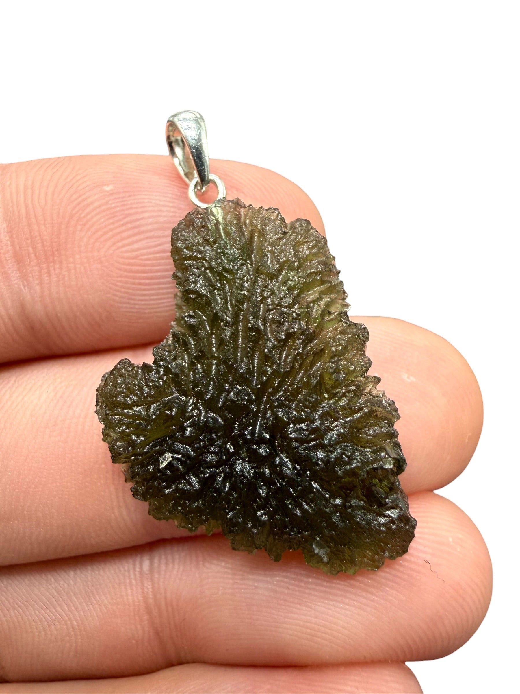 Silver moldavite pendant 3,7g