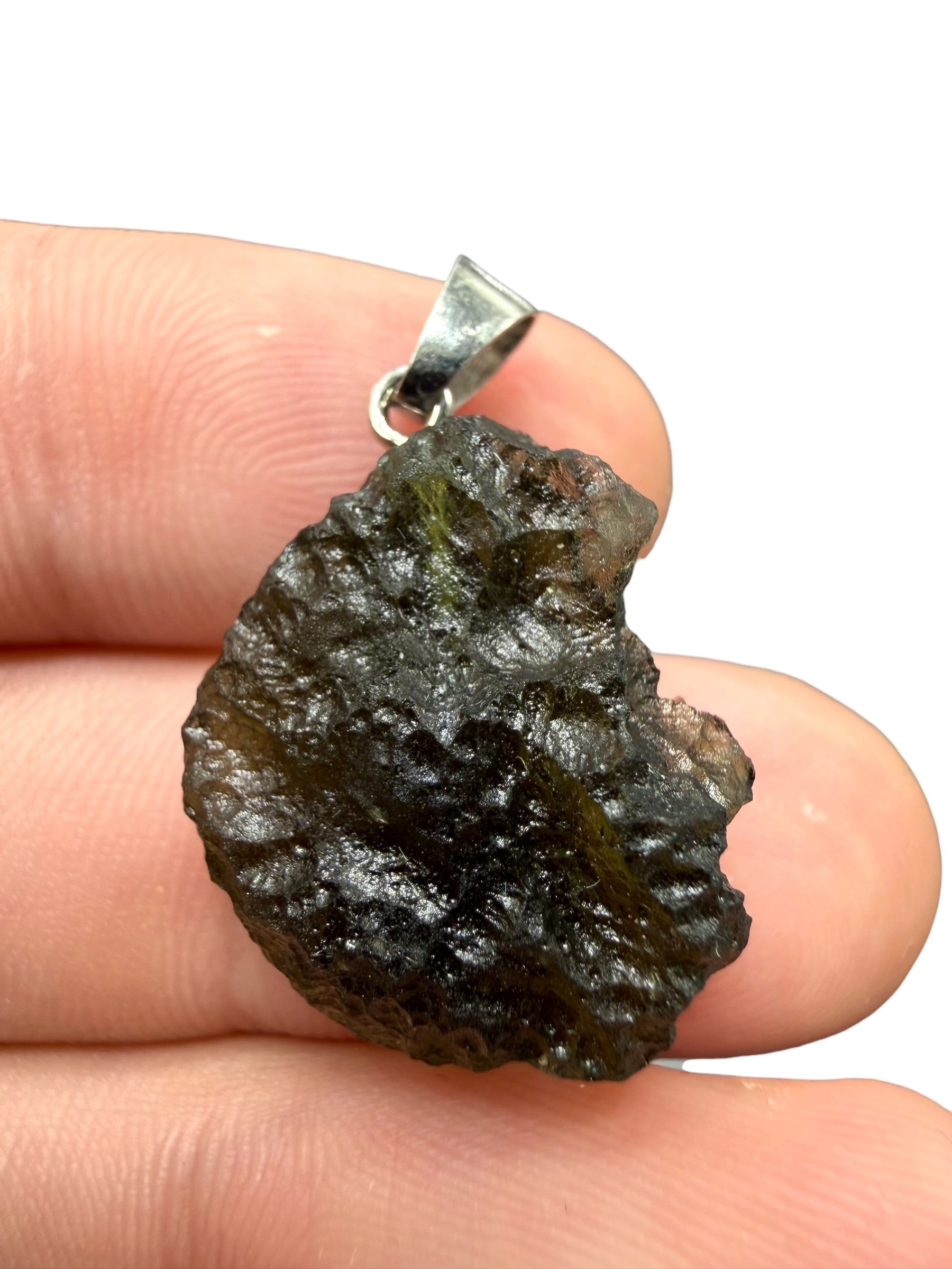 Silver moldavite pendant 3,8g - SP/V945