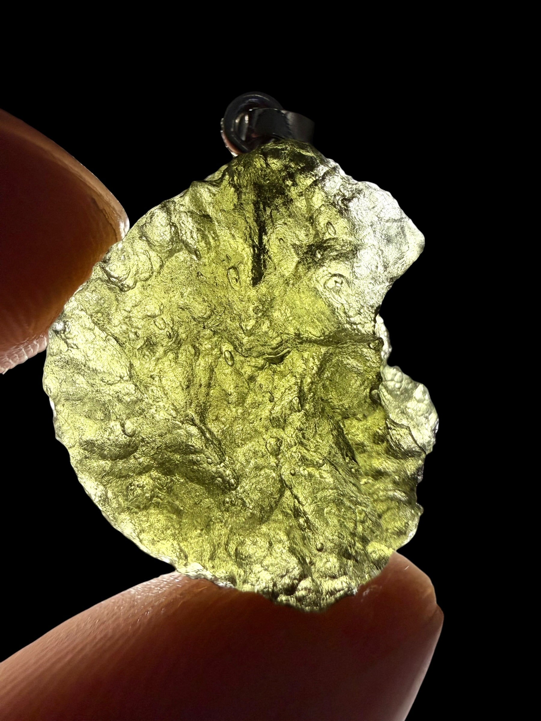 Silver moldavite pendant 3,8g - SP/V945