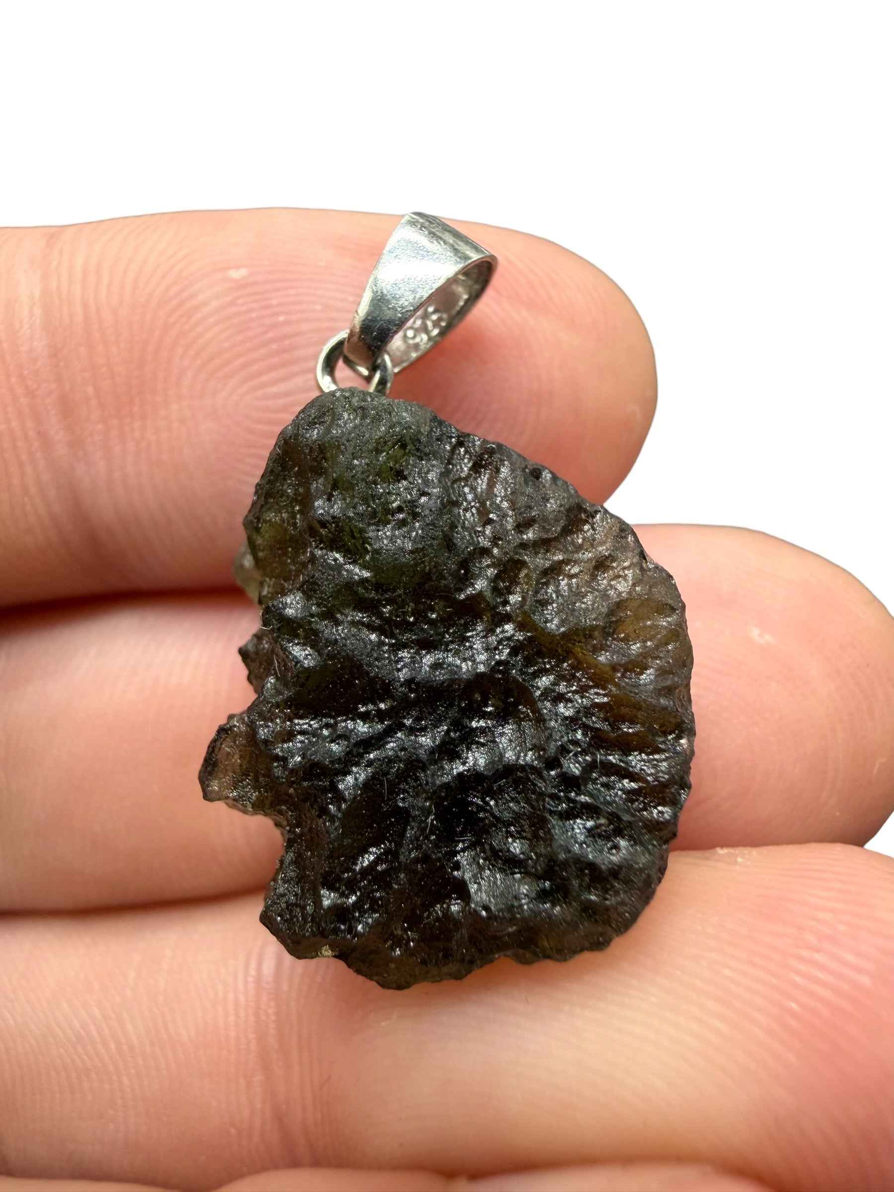 Ciondolo di moldavite in argento 3,8g - SP/V945