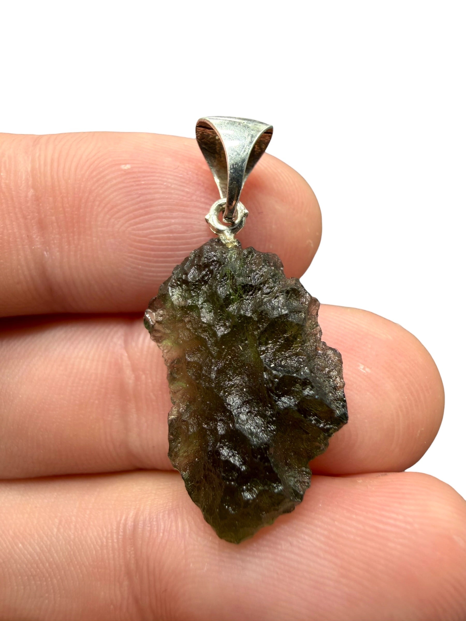 Silver moldavite pendant 2,35g
