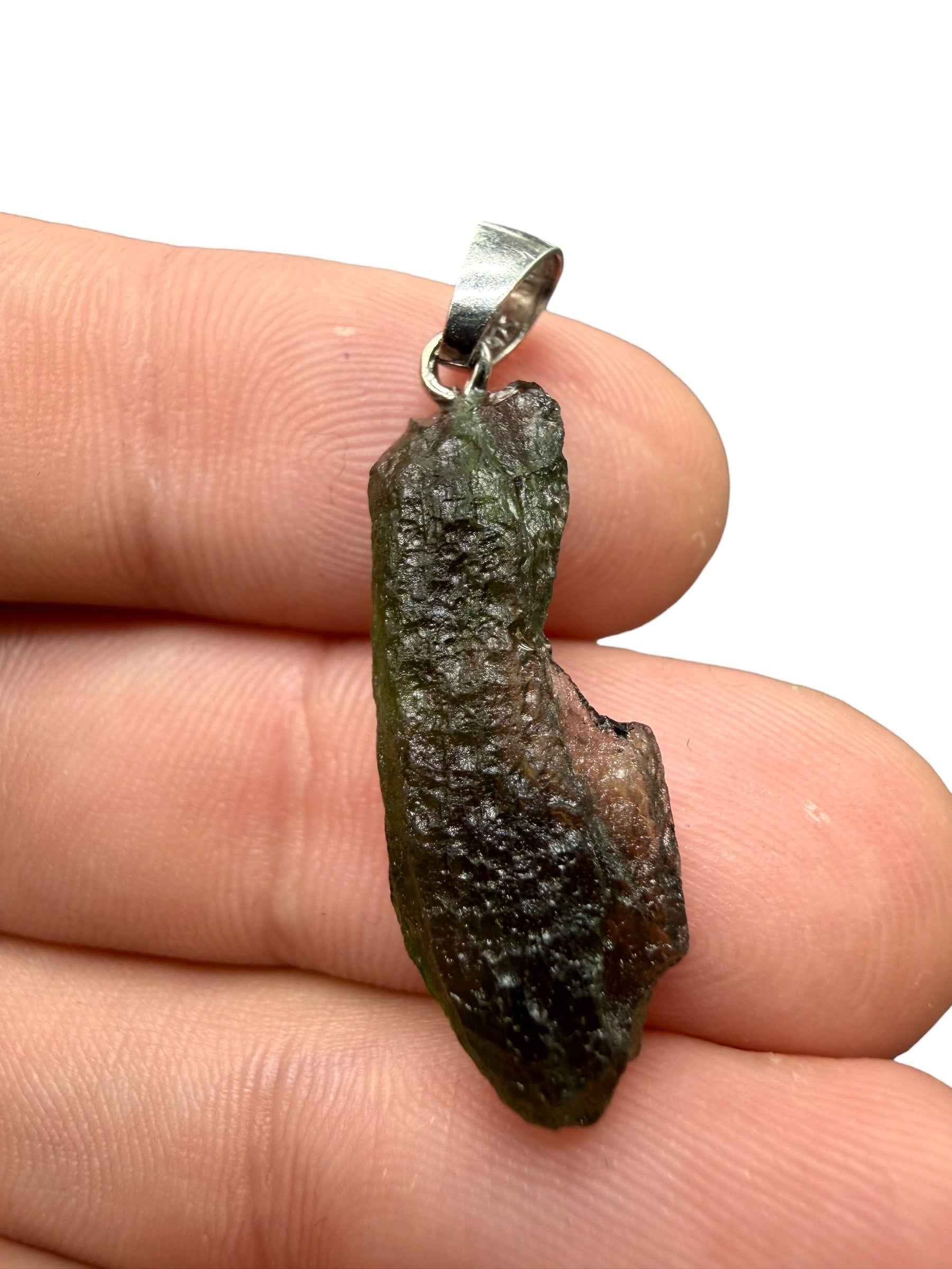 Ciondolo di moldavite in argento 1,8g - SP/V947