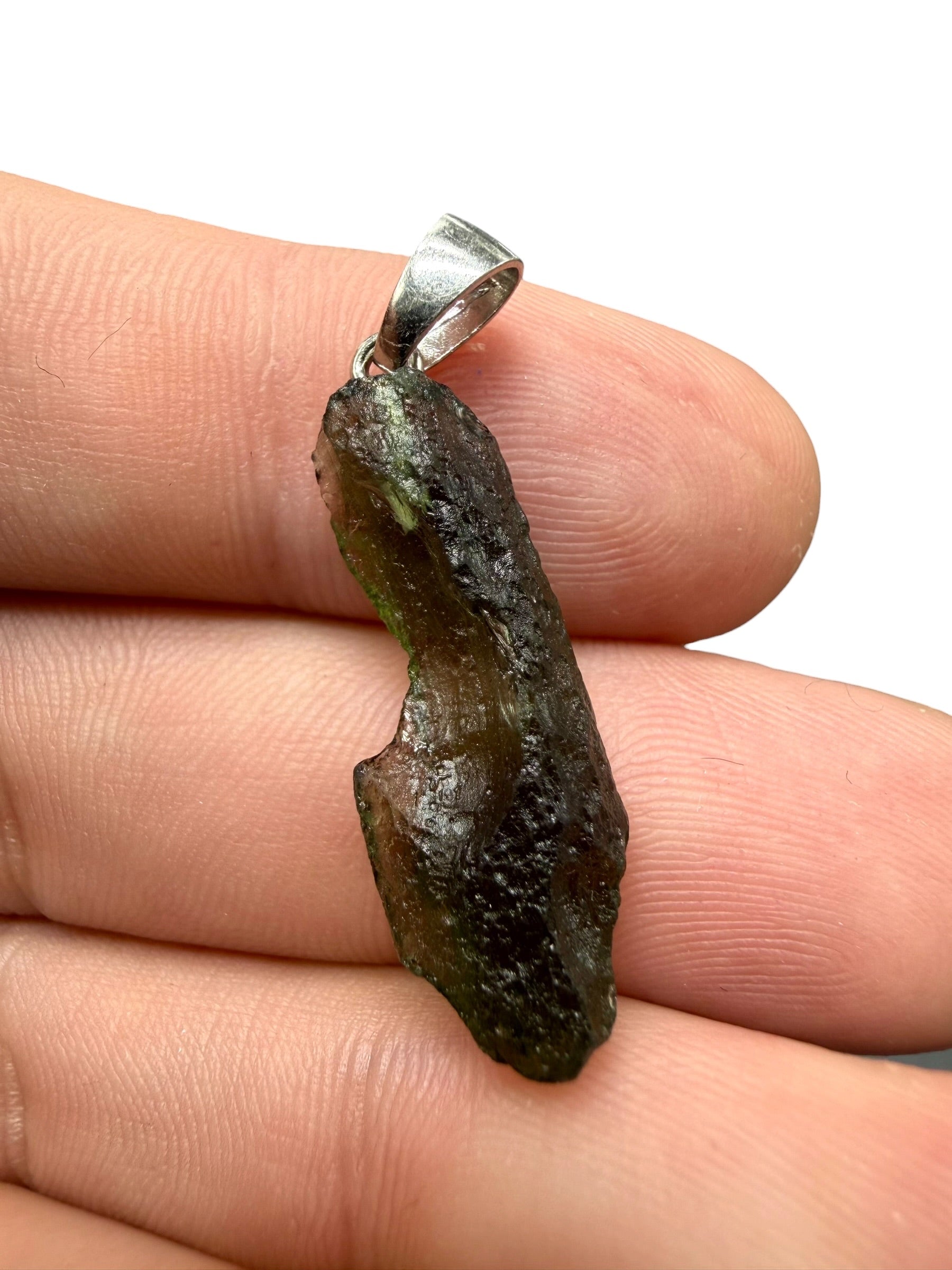 Silver moldavite pendant 1,8g