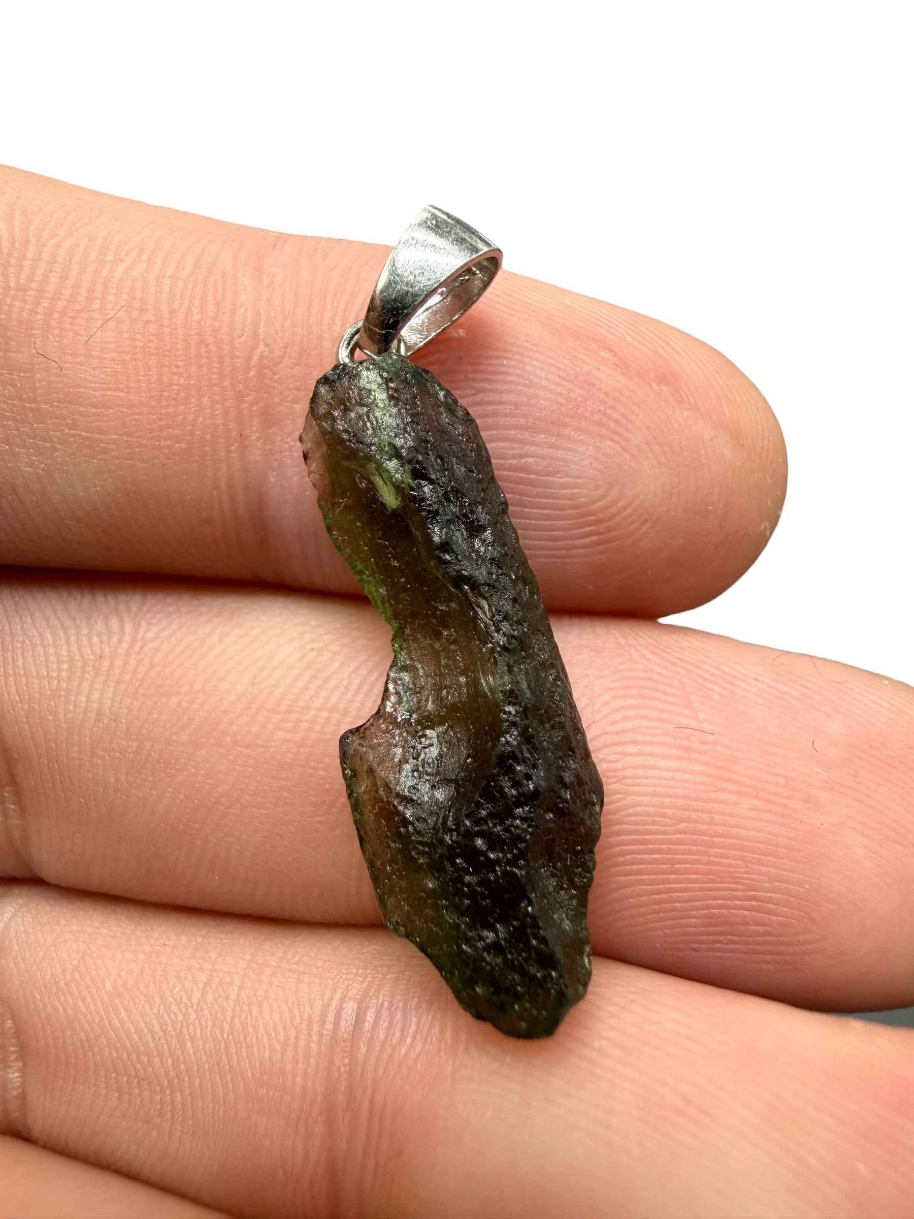 Ciondolo di moldavite in argento 1,8g - SP/V947