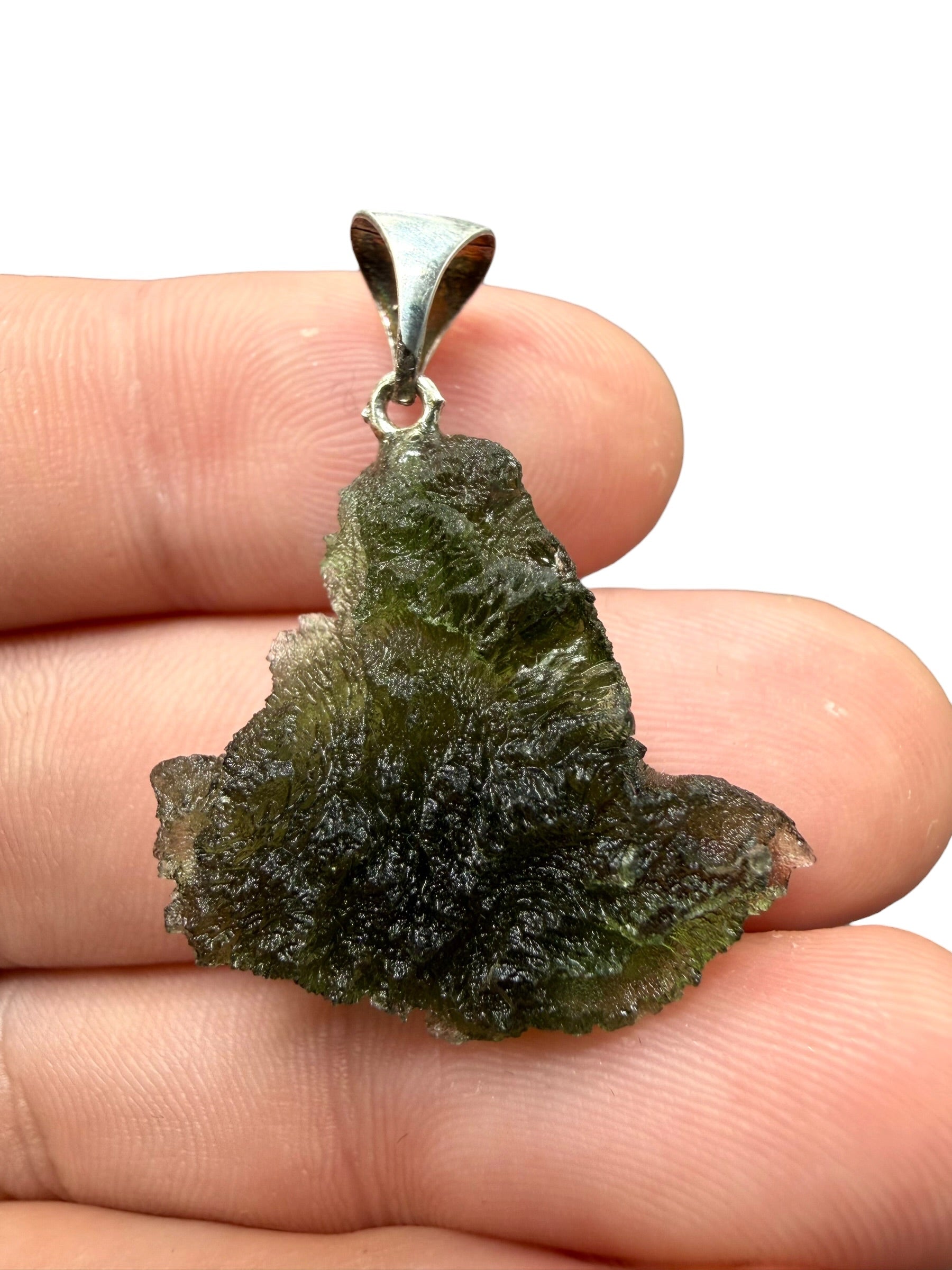 Silver moldavite pendant 4,7g
