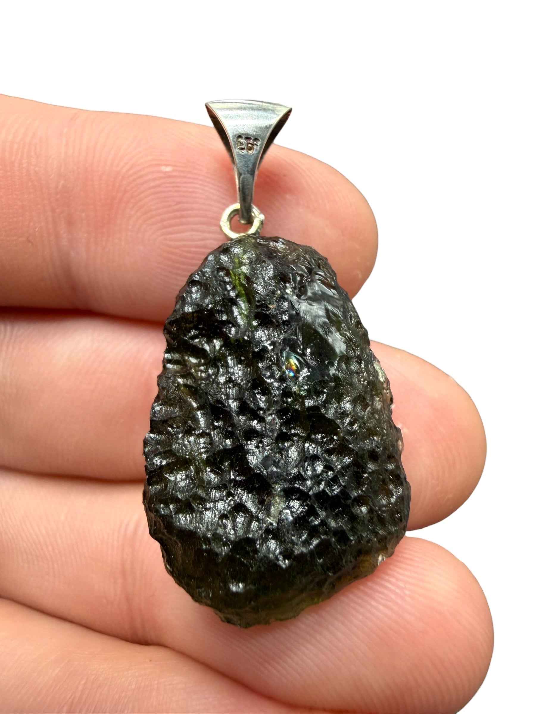 Ciondolo di moldavite in argento 5,5g - SP/V949