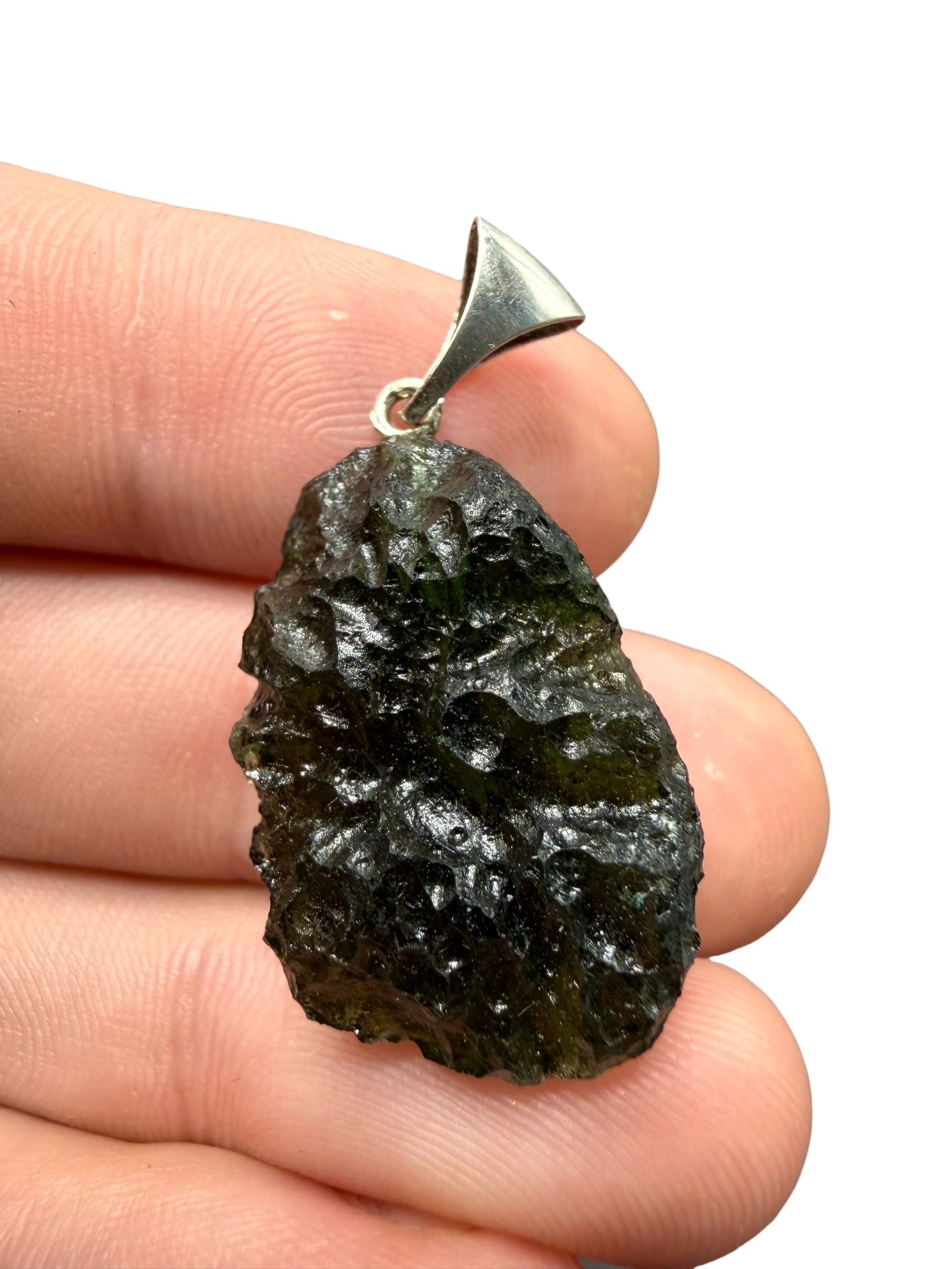 Silver moldavite pendant 5,5g