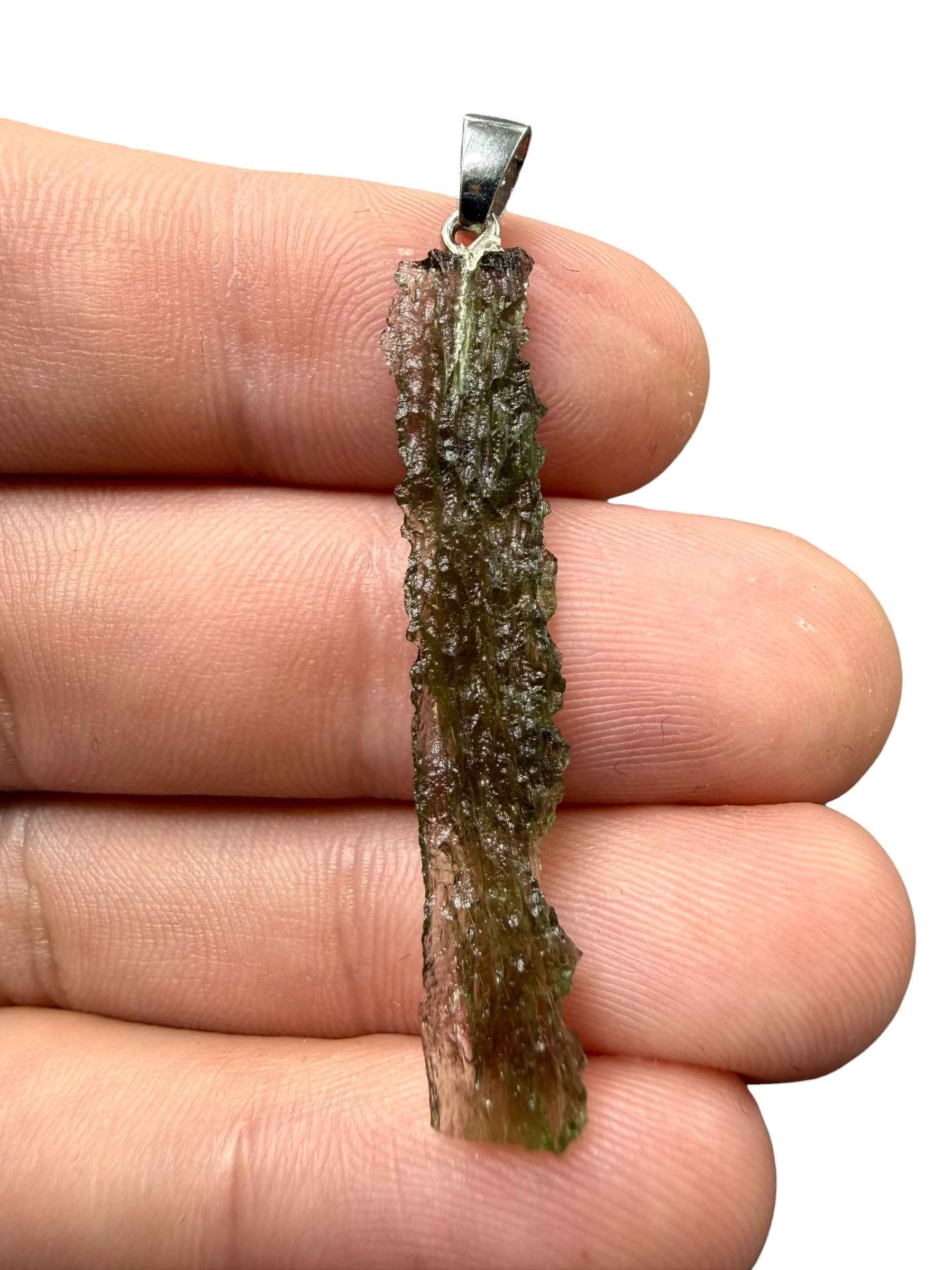 Ciondolo di moldavite in argento 1,4g - SP/V951