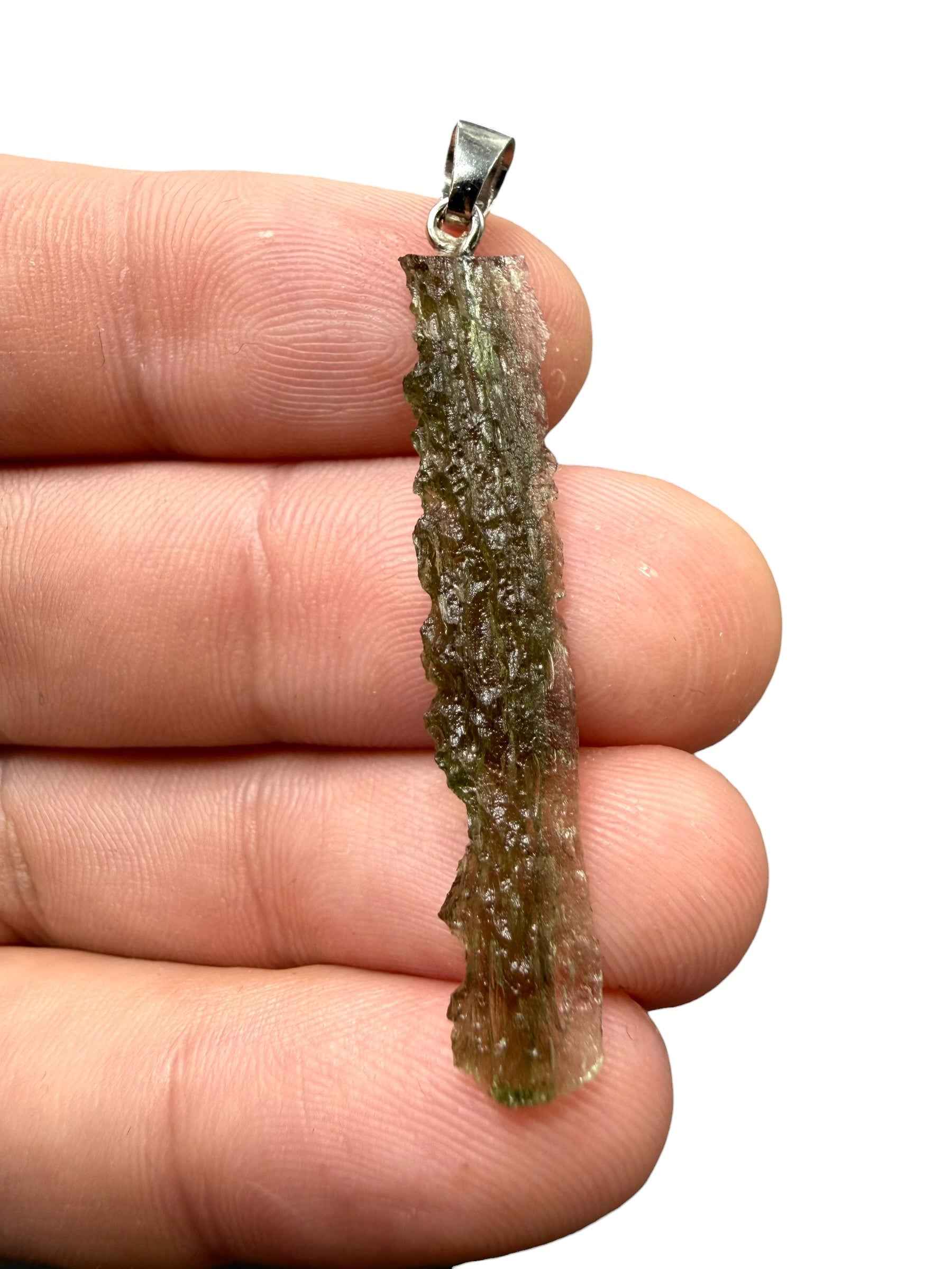Ciondolo di moldavite in argento 1,4g - SP/V951