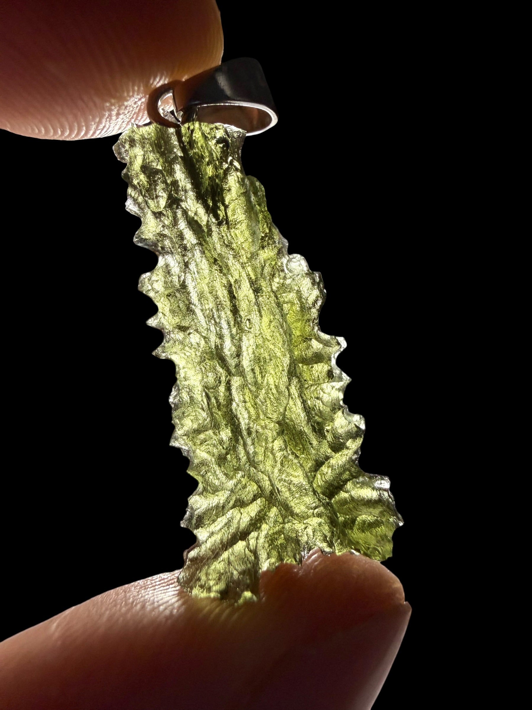 Silver moldavite pendant 2,3g - SP/V952