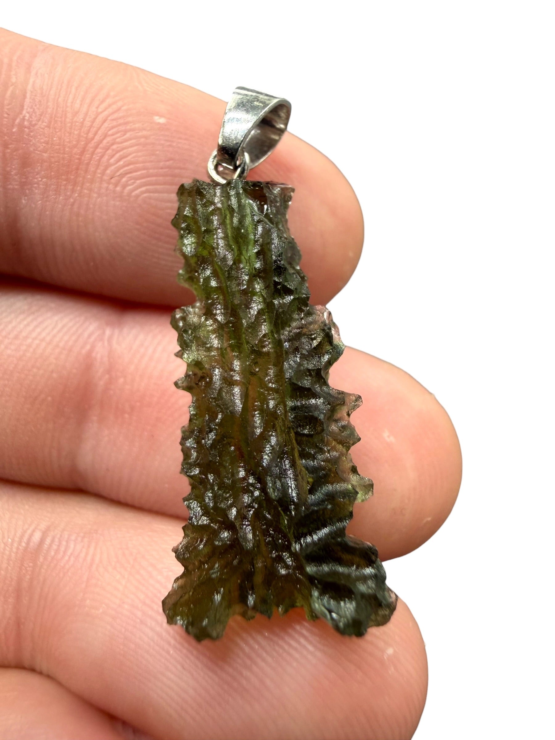 Silver moldavite pendant 2,3g