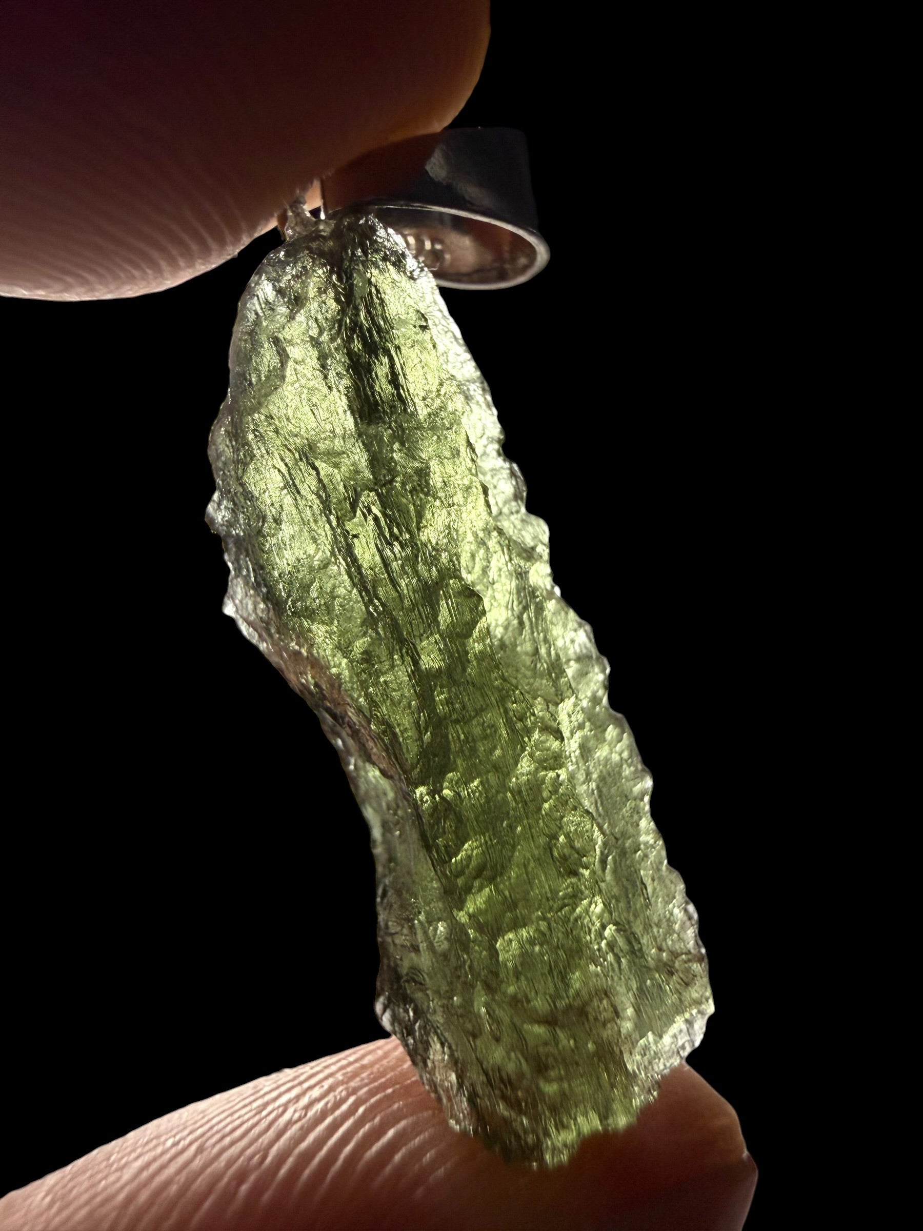 Silver moldavite pendant 2,1g - SP/V953