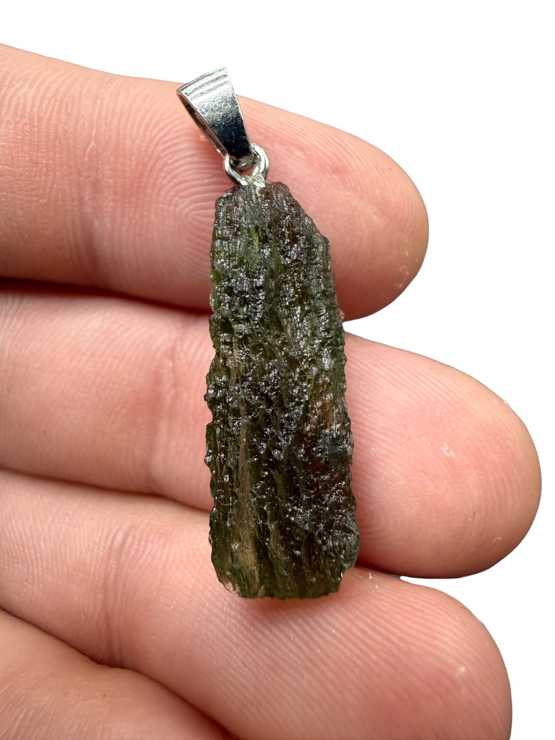 Silver moldavite pendant 2,1g
