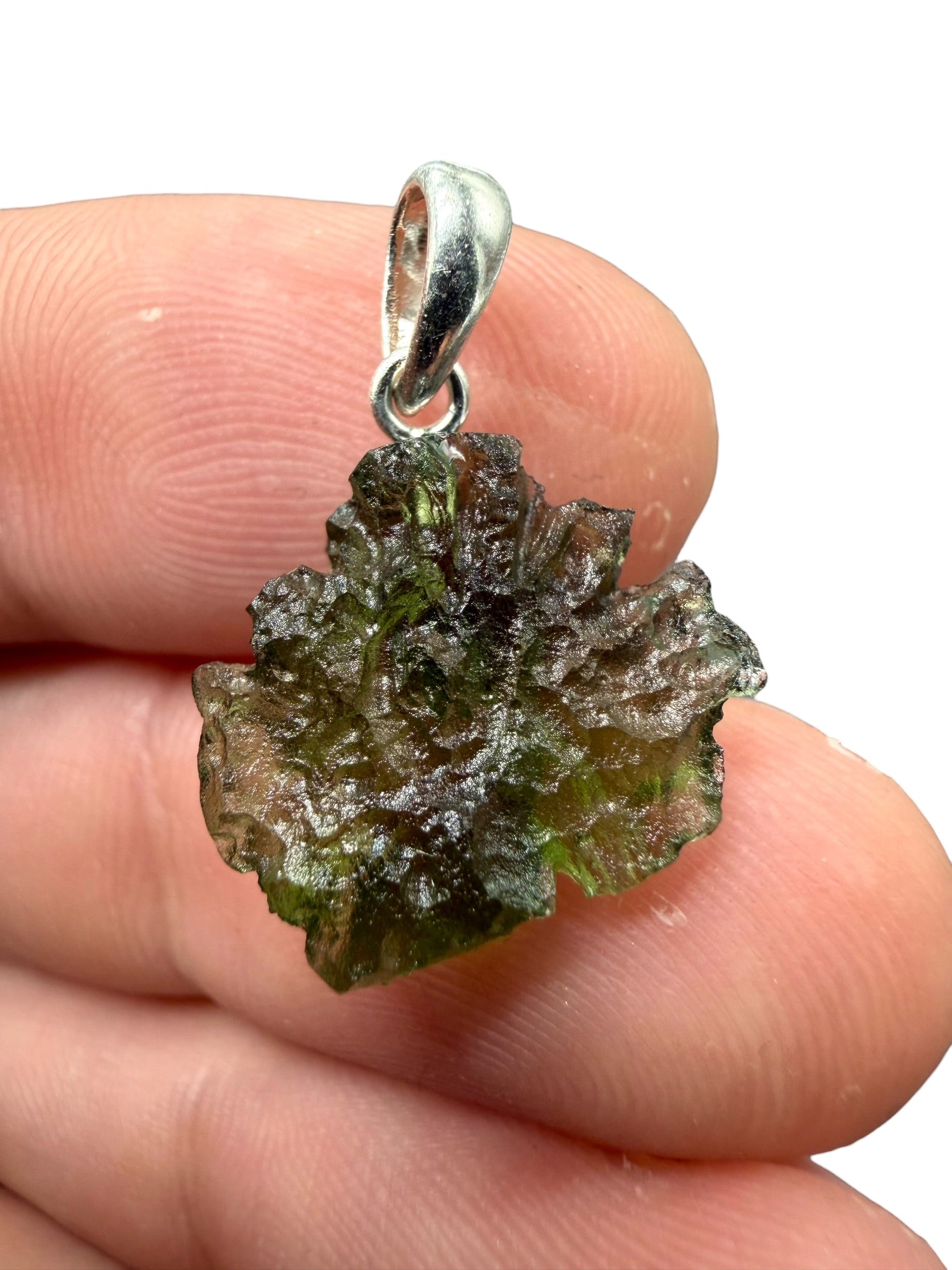 Silver moldavite pendant 1,4g - SP/V954