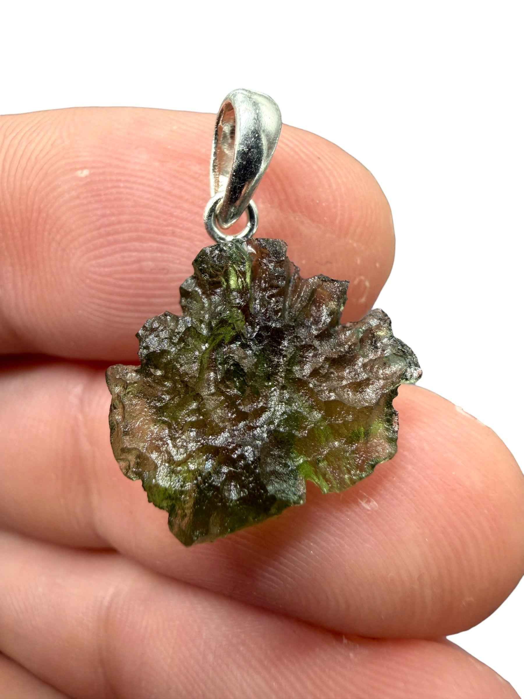 Ciondolo di moldavite in argento 1,4g - SP/V954