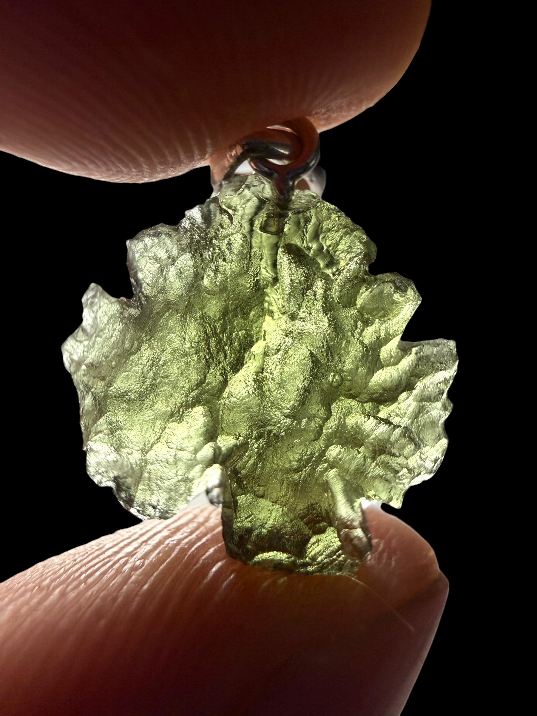 Silver moldavite pendant 1,4g - SP/V954