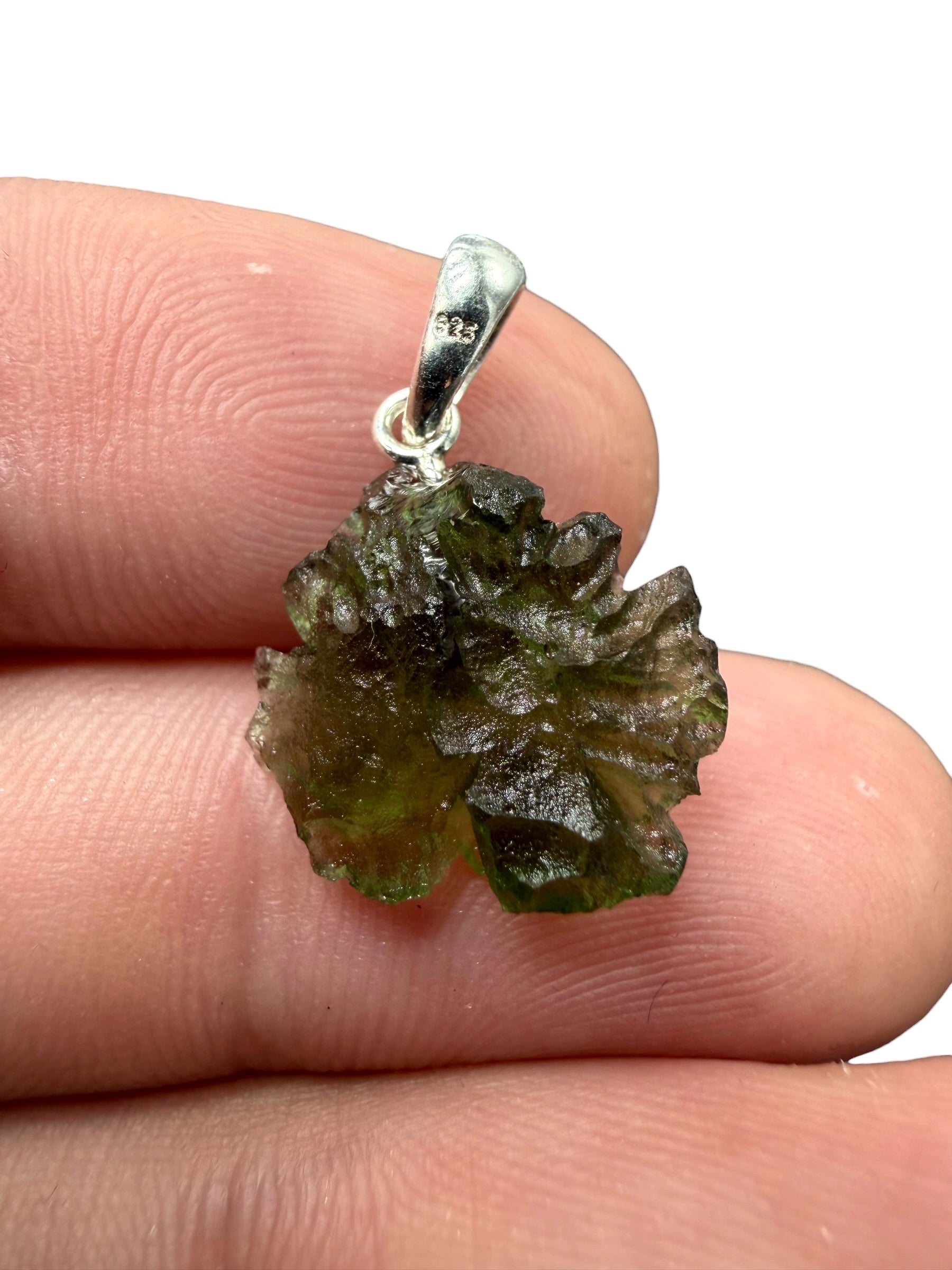 Silver moldavite pendant 1,4g