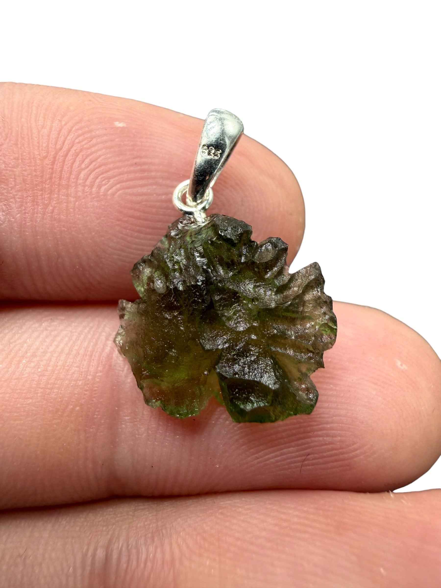 Ciondolo di moldavite in argento 1,4g - SP/V954