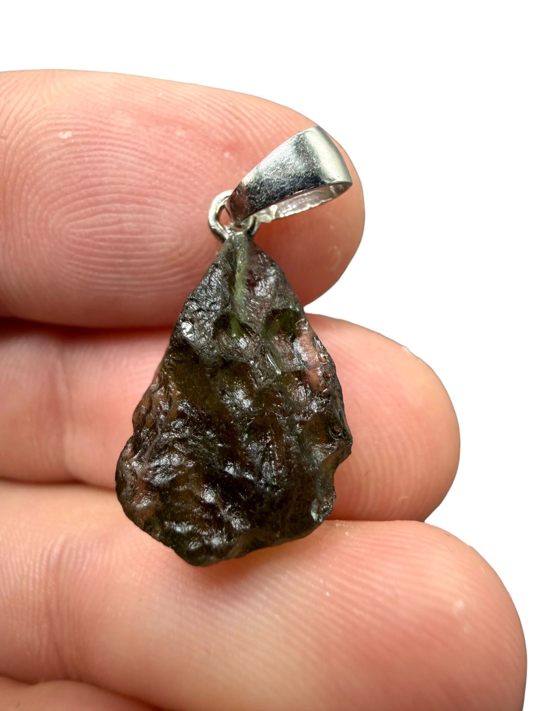 Silver moldavite pendant 1,7g - SP/V955
