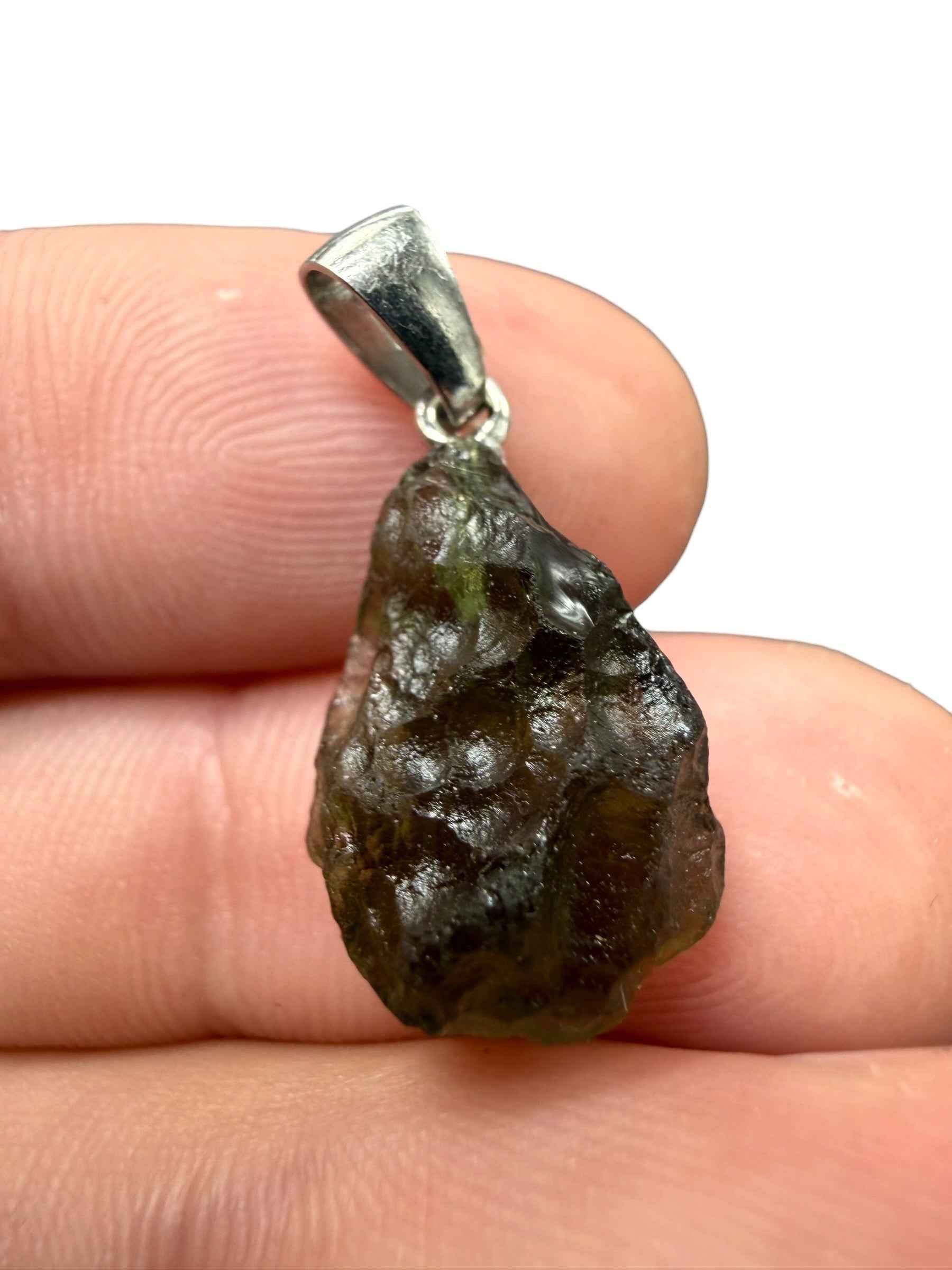 Ciondolo di moldavite in argento 1,7g - SP/V955