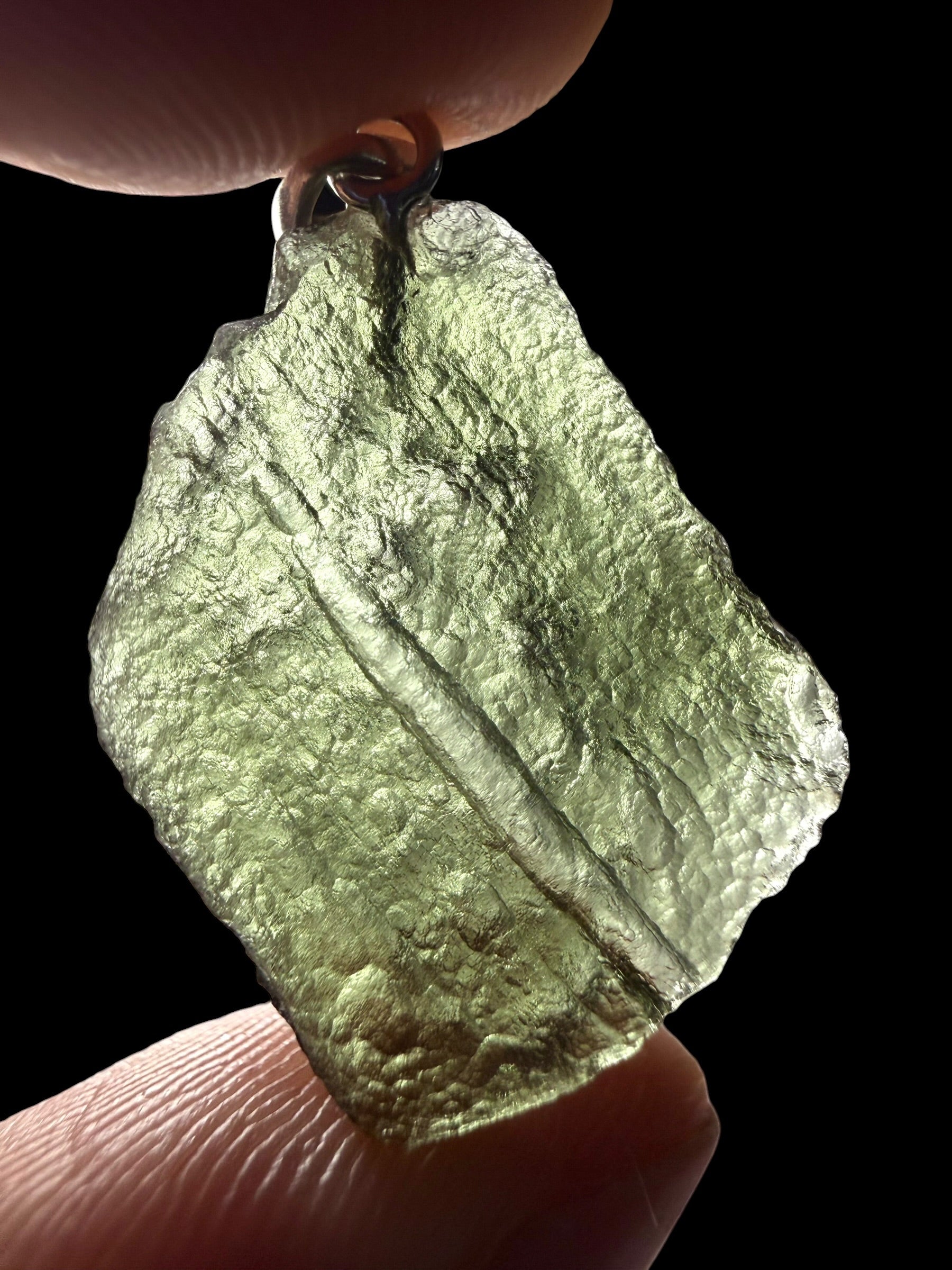 Silver moldavite pendant 2,6g - SP/V956