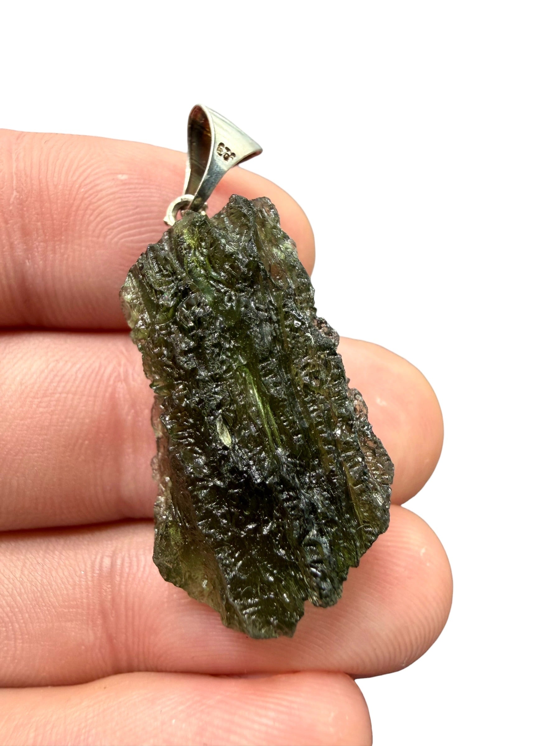 Silver moldavite pendant 5,8g