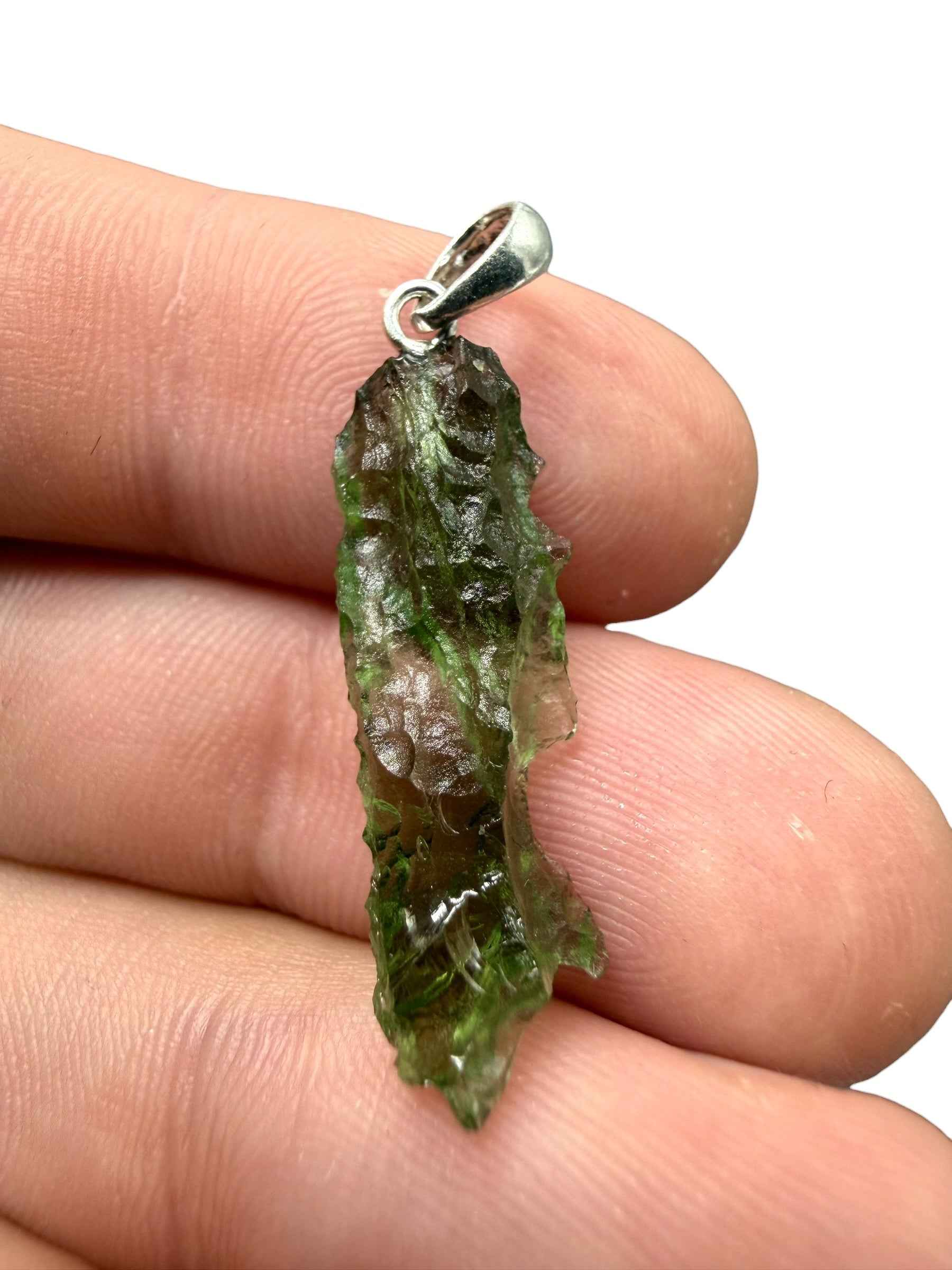 Ciondolo di moldavite in argento 1,3g - SP/V958