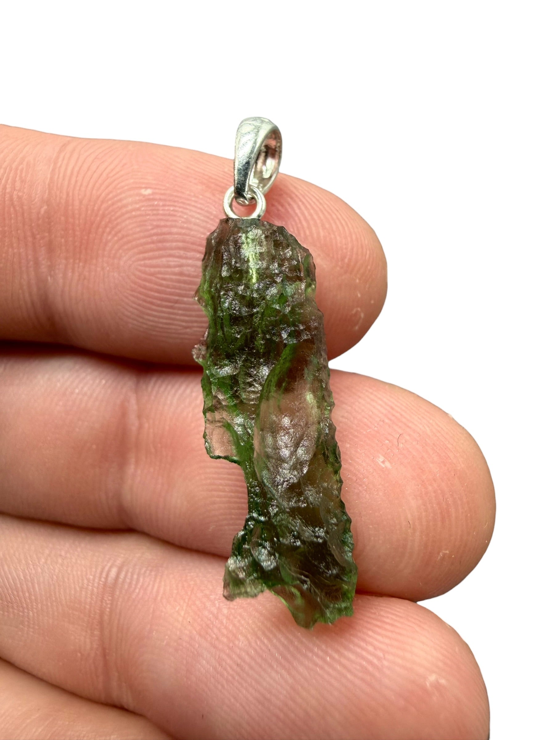 Silver moldavite pendant 1,3g