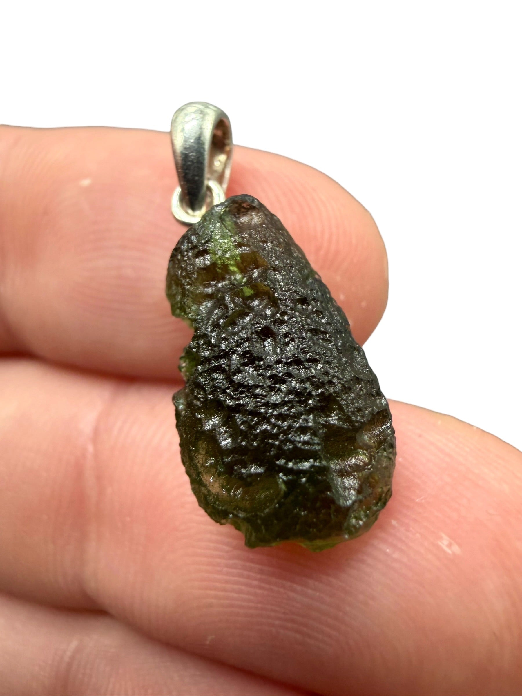 Silver moldavite pendant 1,55g