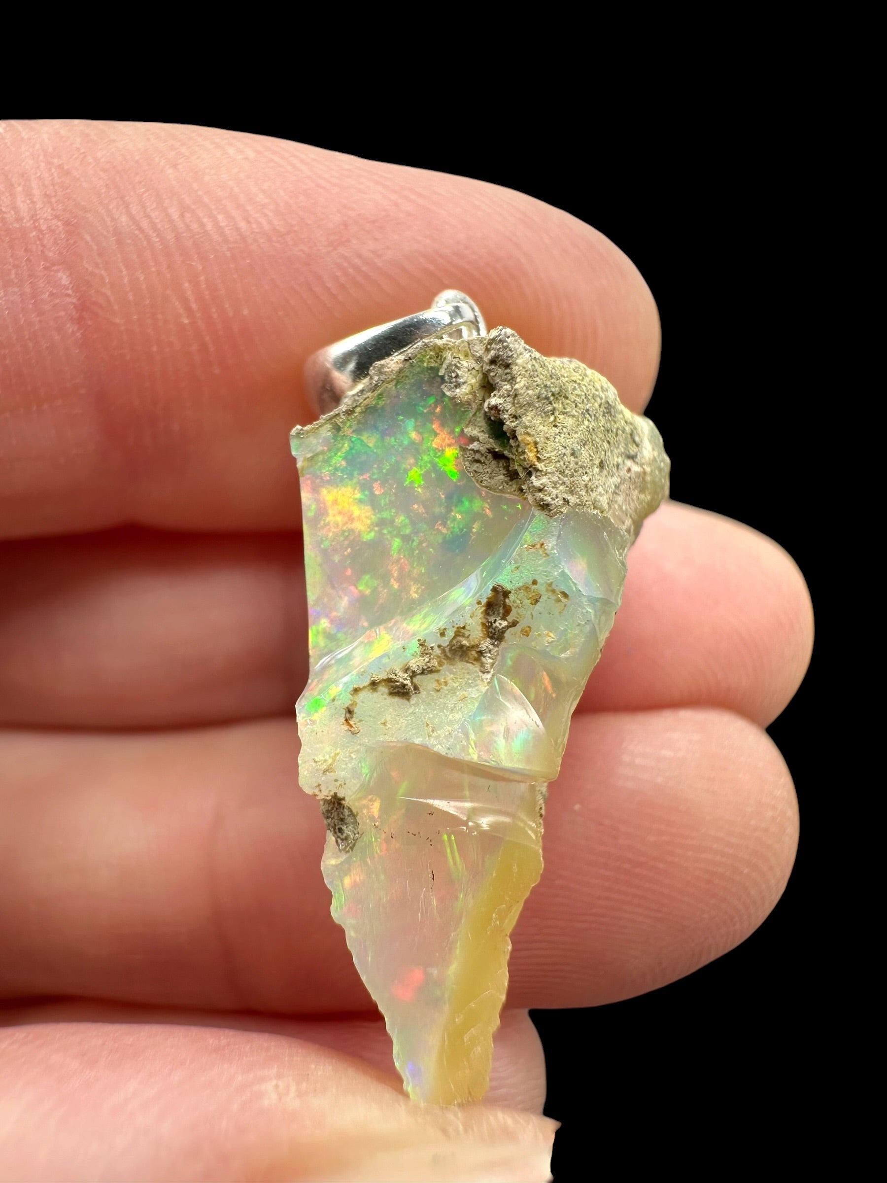 Silver precious opal pendant - SP/OP078