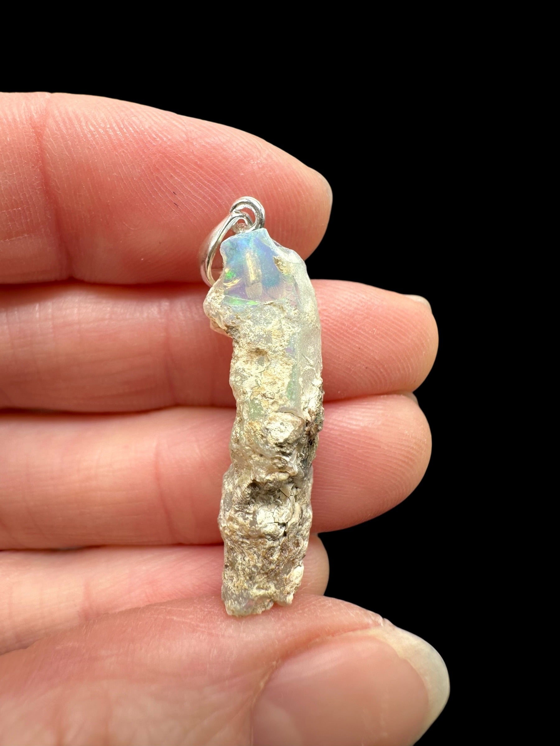 Silver precious opal pendant - SP/OP082