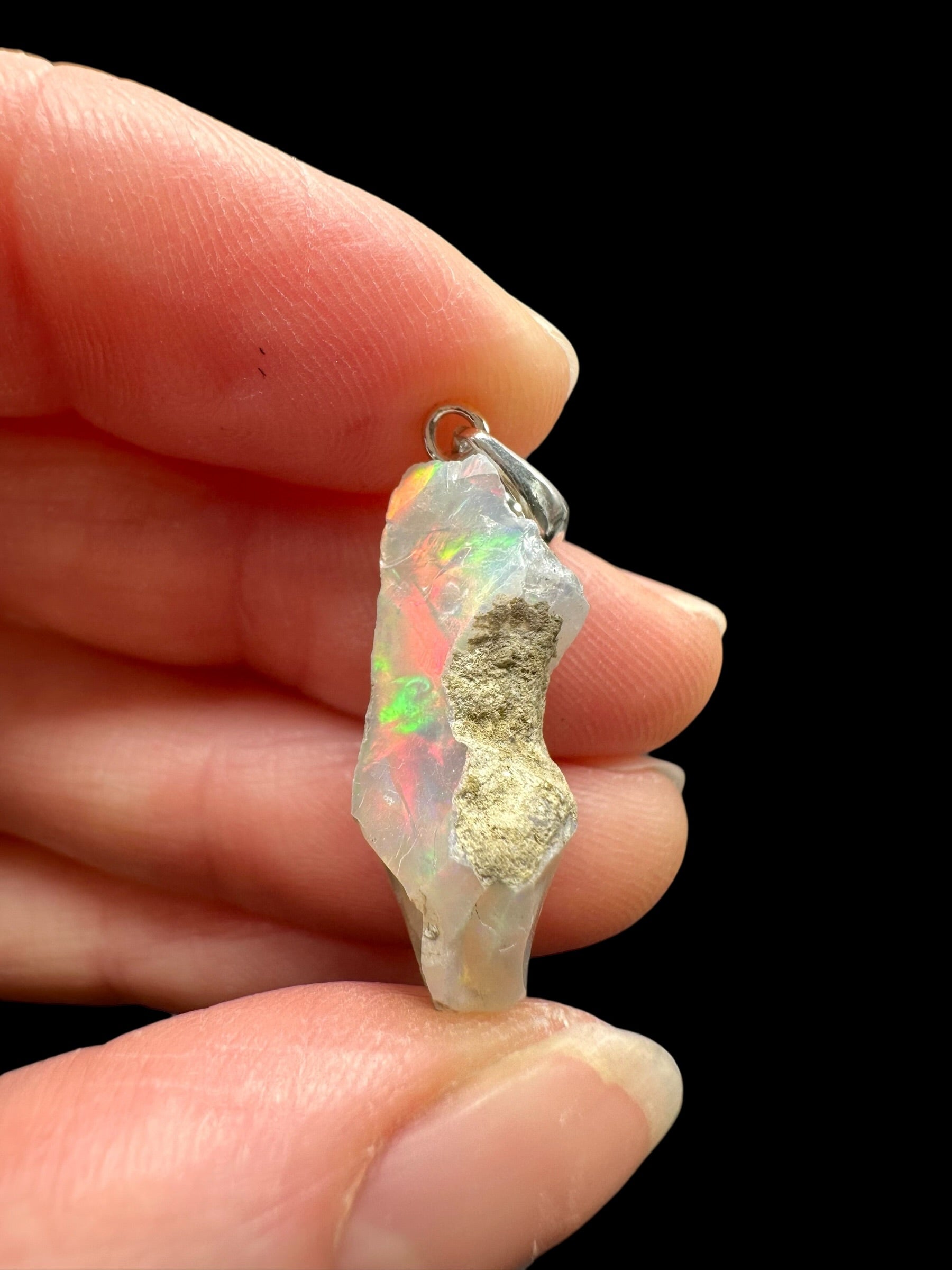 Silver precious opal pendant - SP/OP085