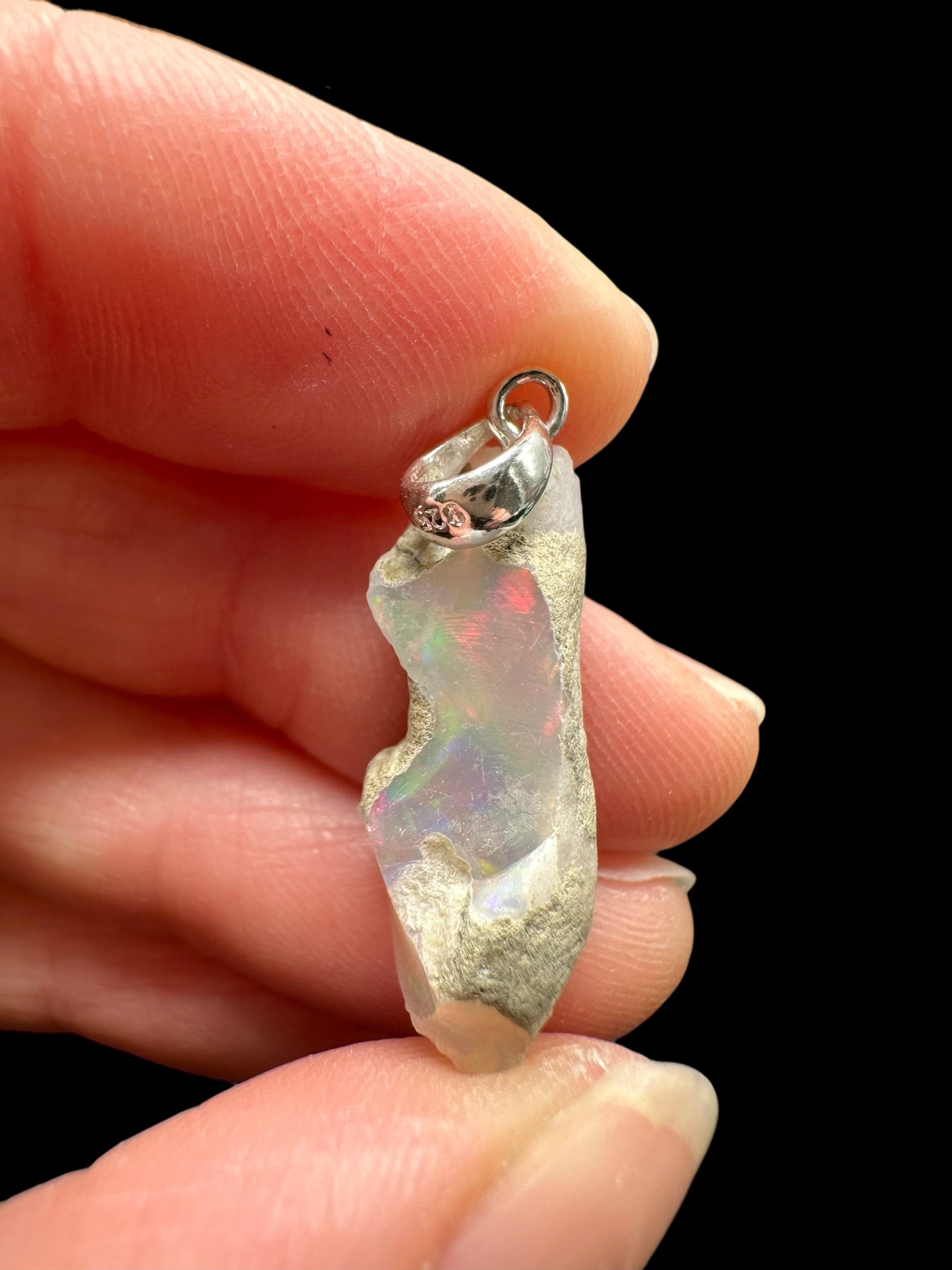 Silver precious opal pendant - SP/OP085