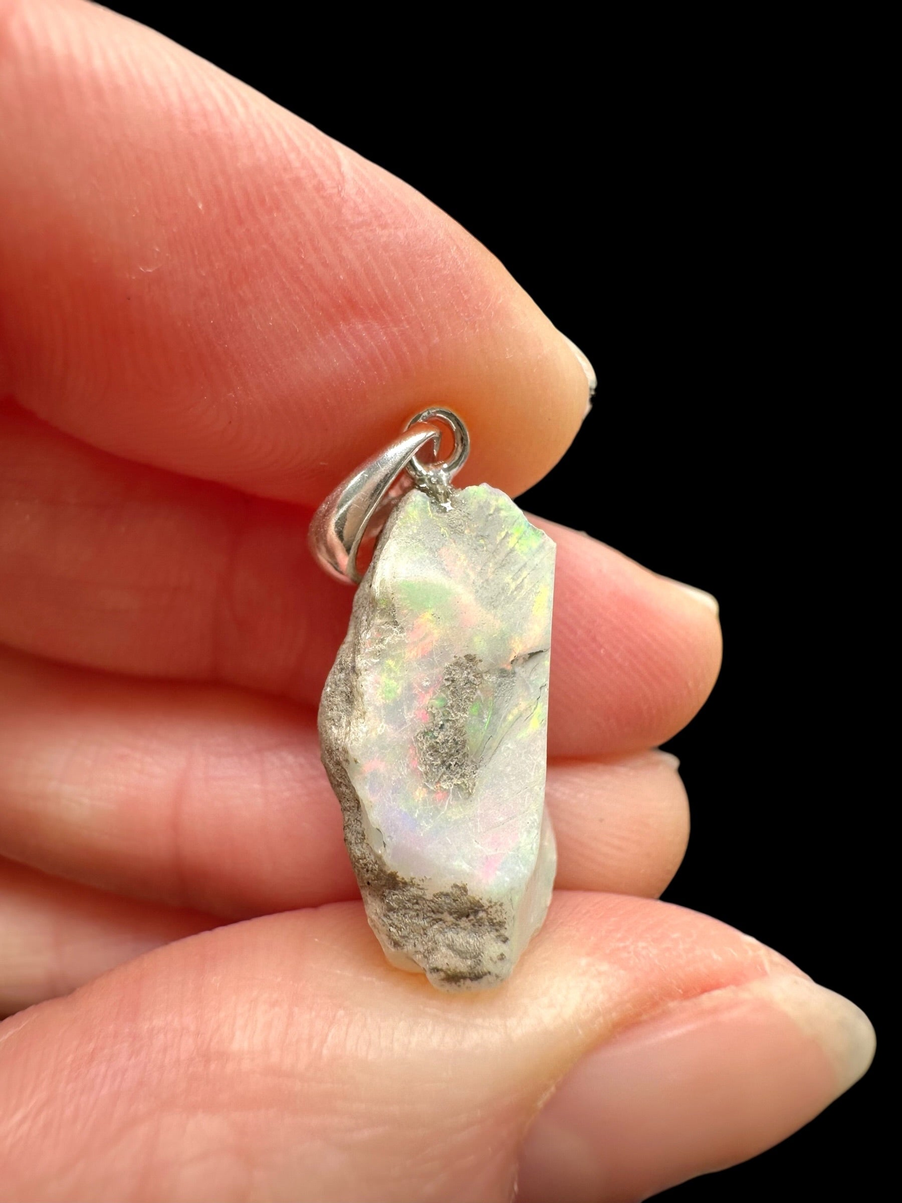 Silver precious opal pendant - SP/OP090