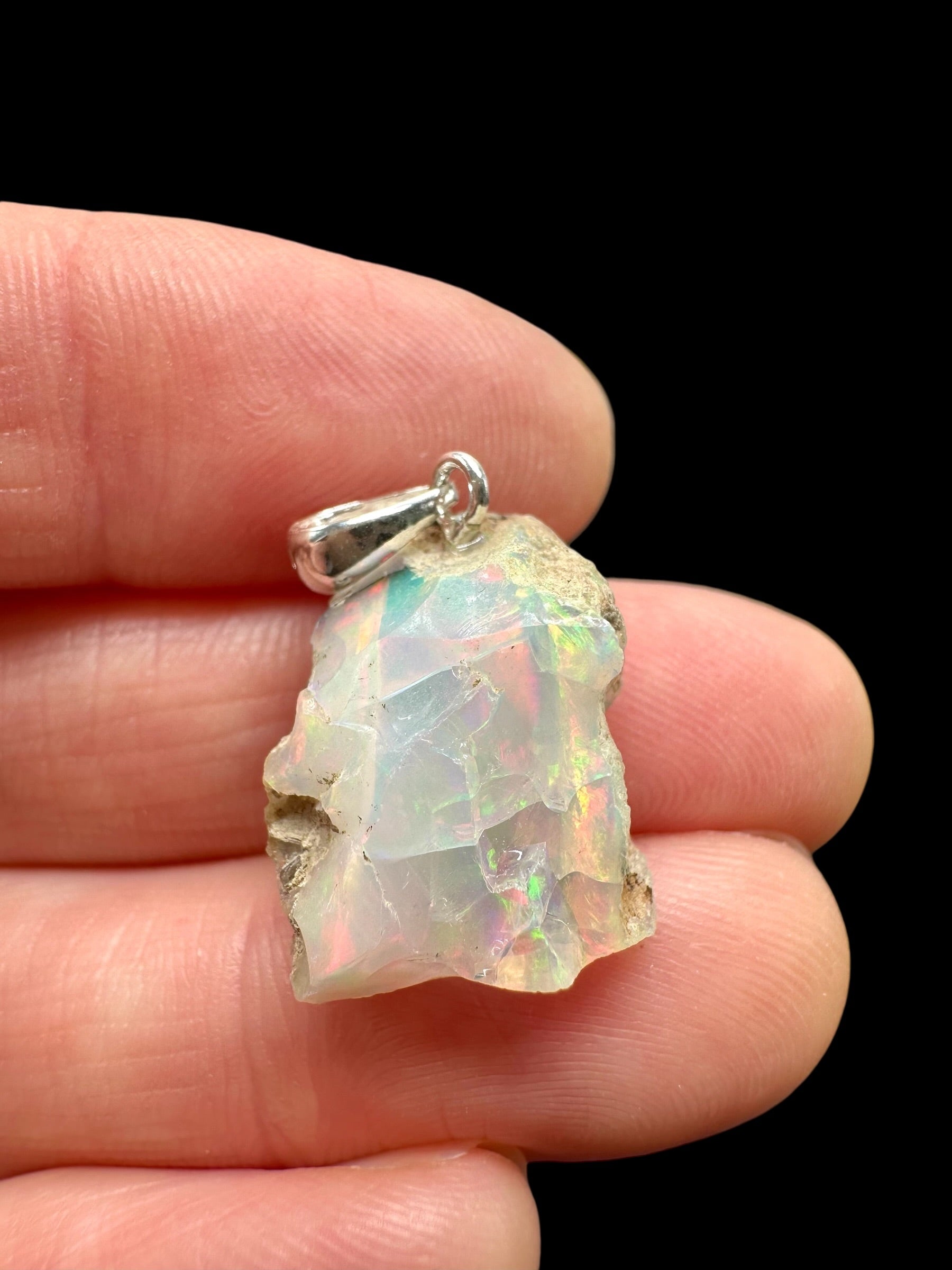 Silver precious opal pendant - SP/OP092