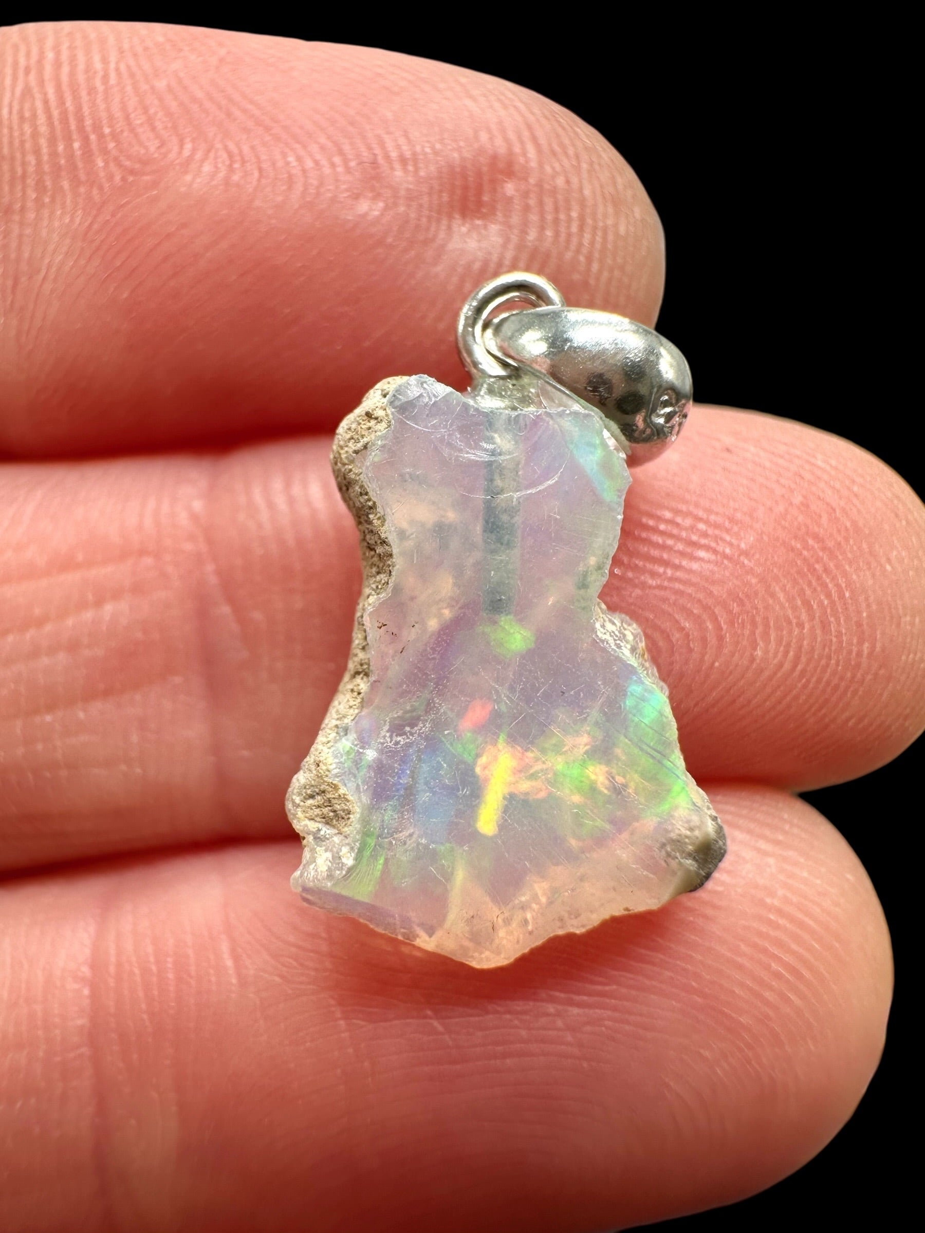 Silver precious opal pendant - SP/OP094
