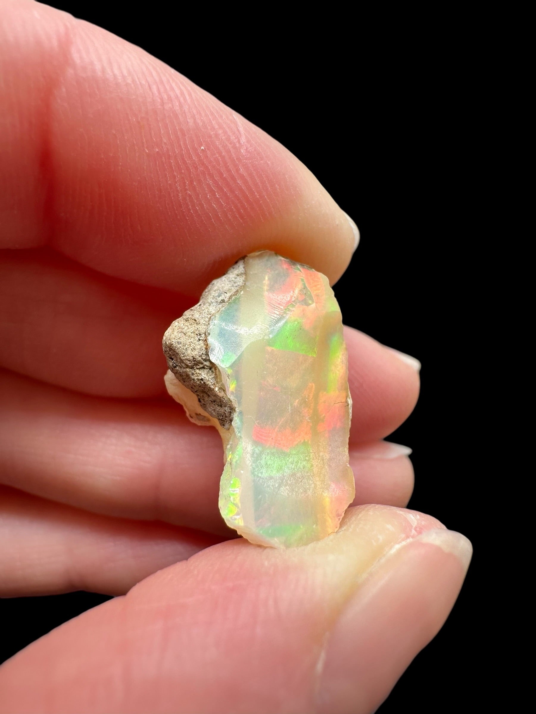 Silver precious opal pendant