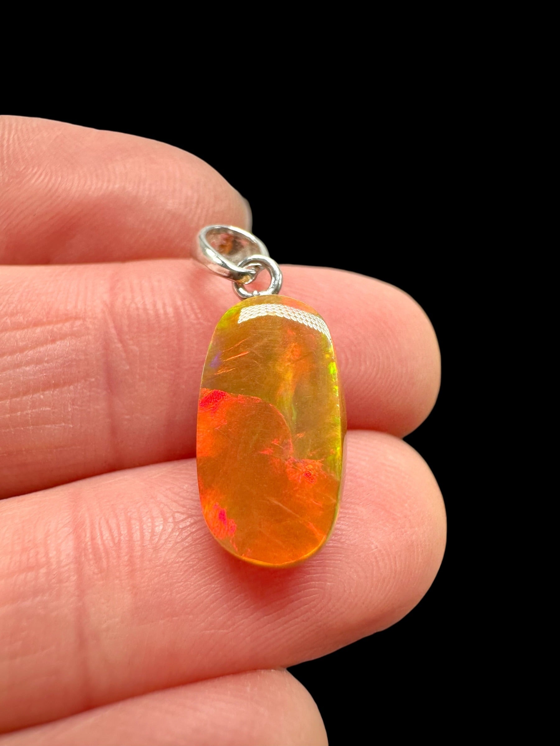Silver faceted precious opal pendant - SP/OP113