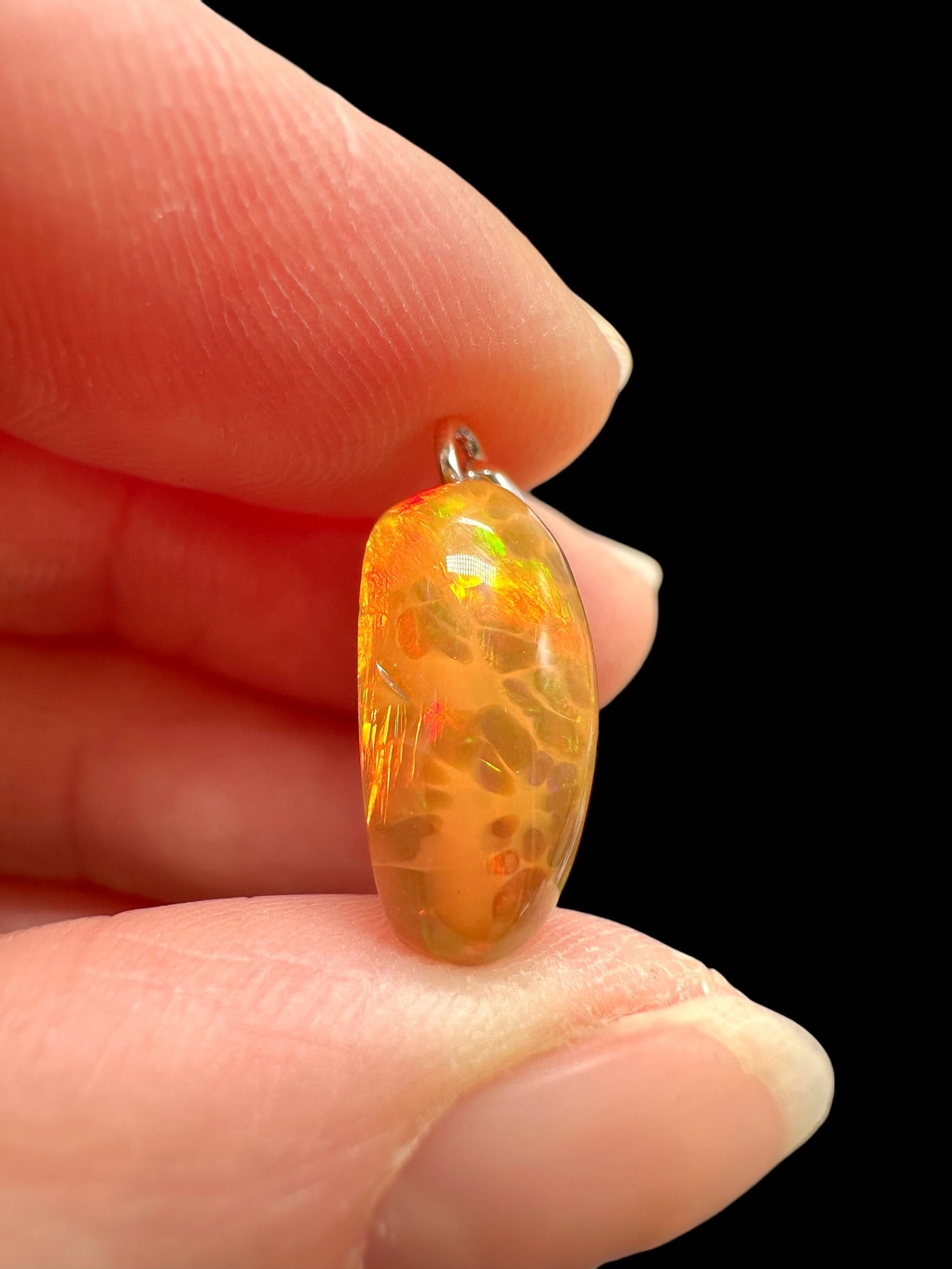 Silver faceted precious opal pendant - SP/OP113