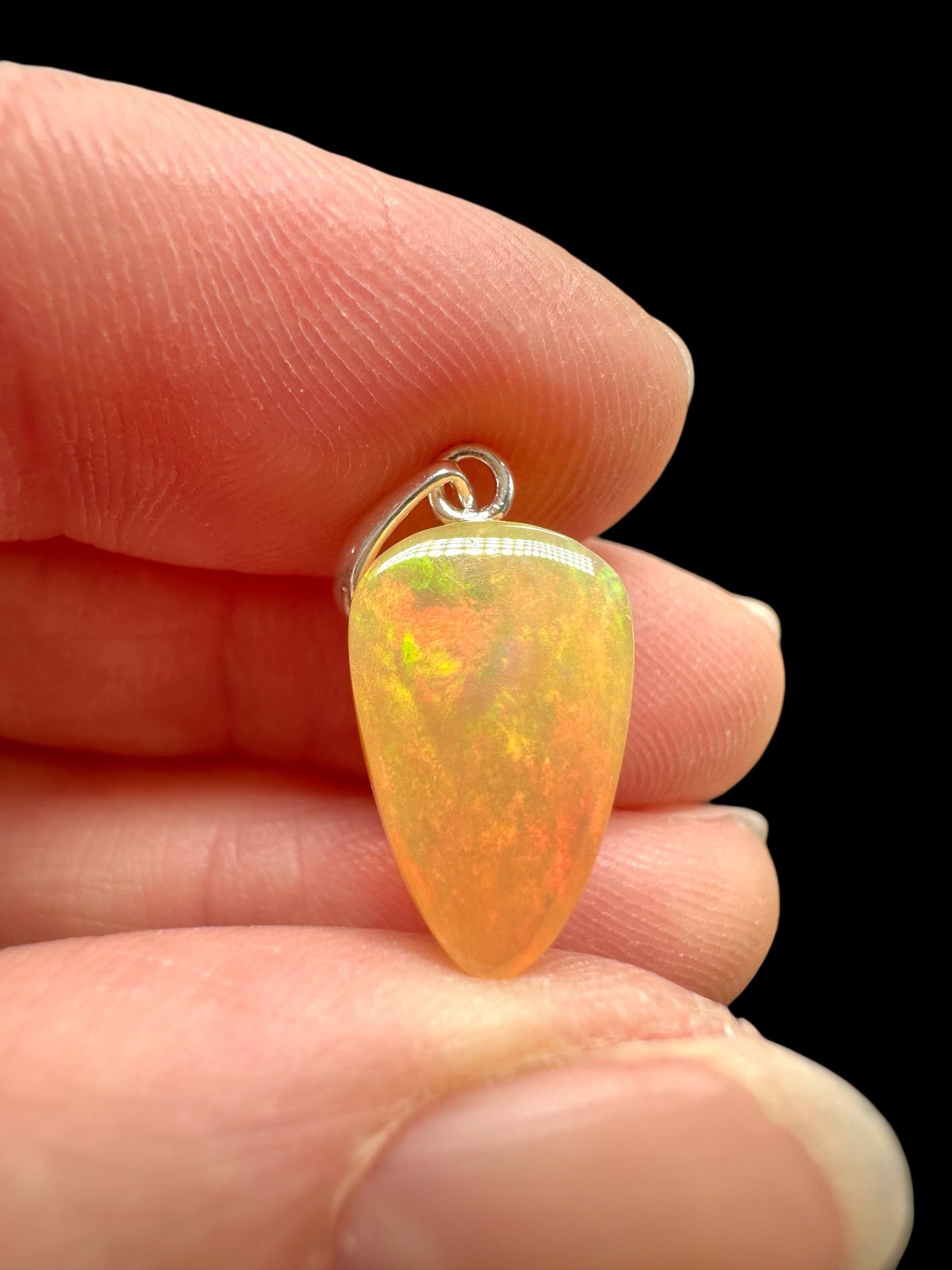 Silver faceted precious opal pendant - SP/OP117