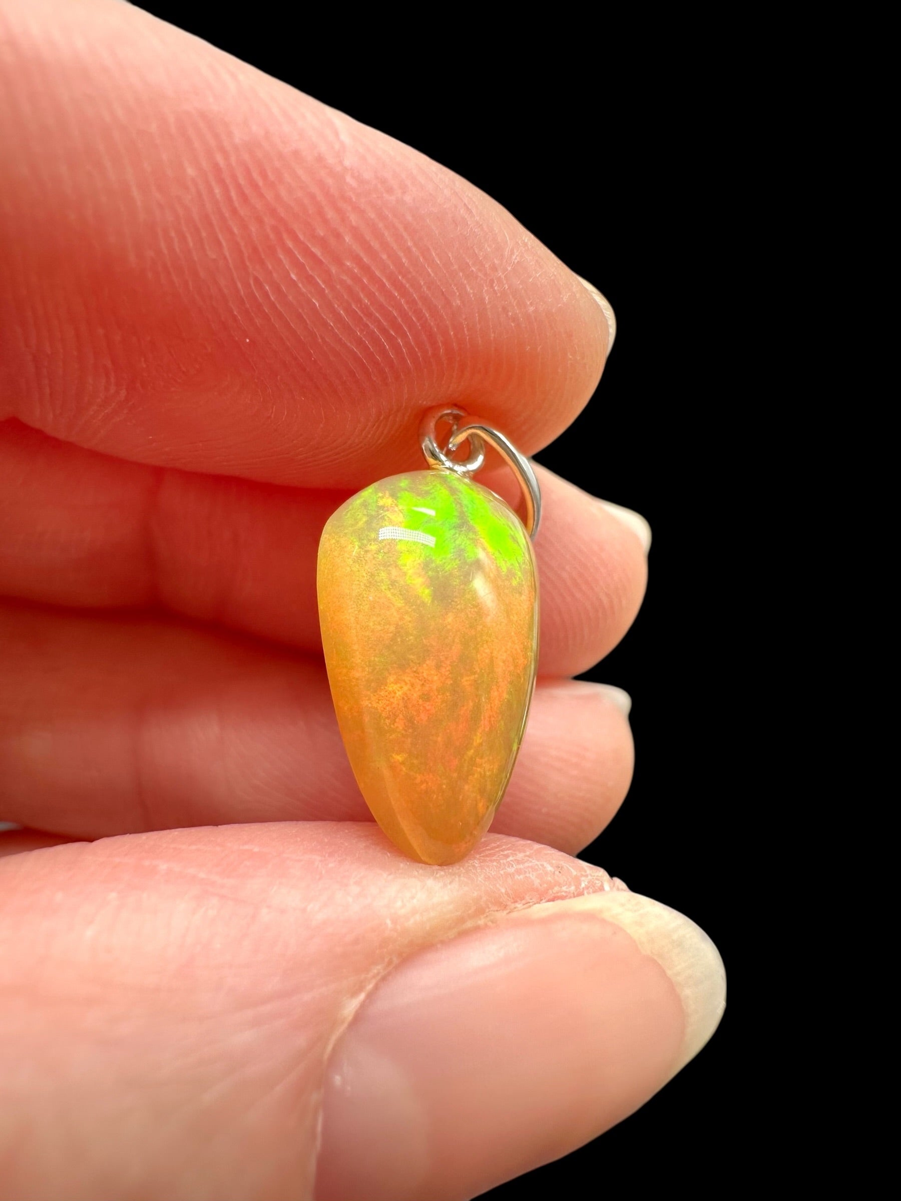 Silver faceted precious opal pendant - SP/OP117