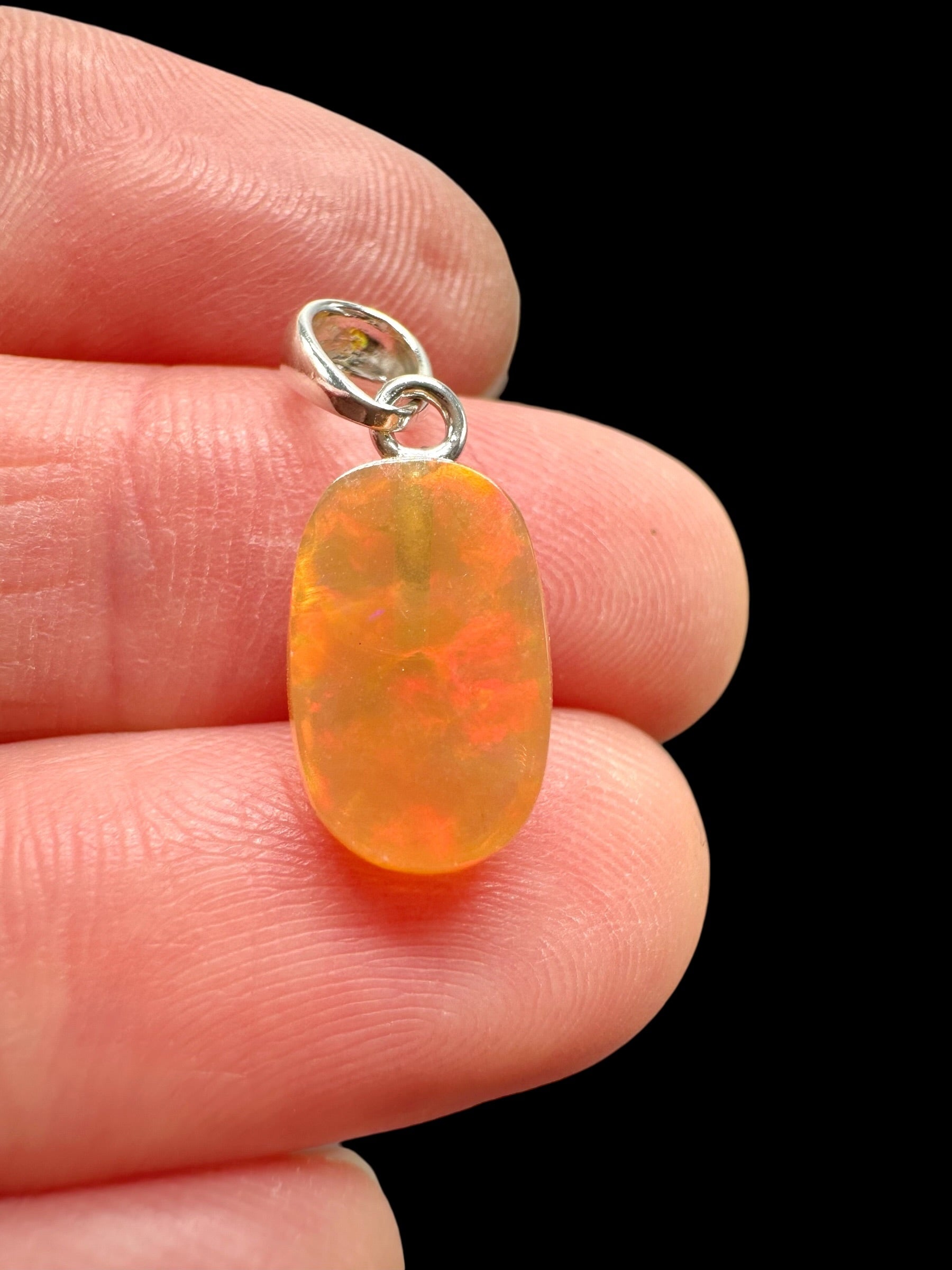 Silver faceted precious opal pendant - SP/OP119