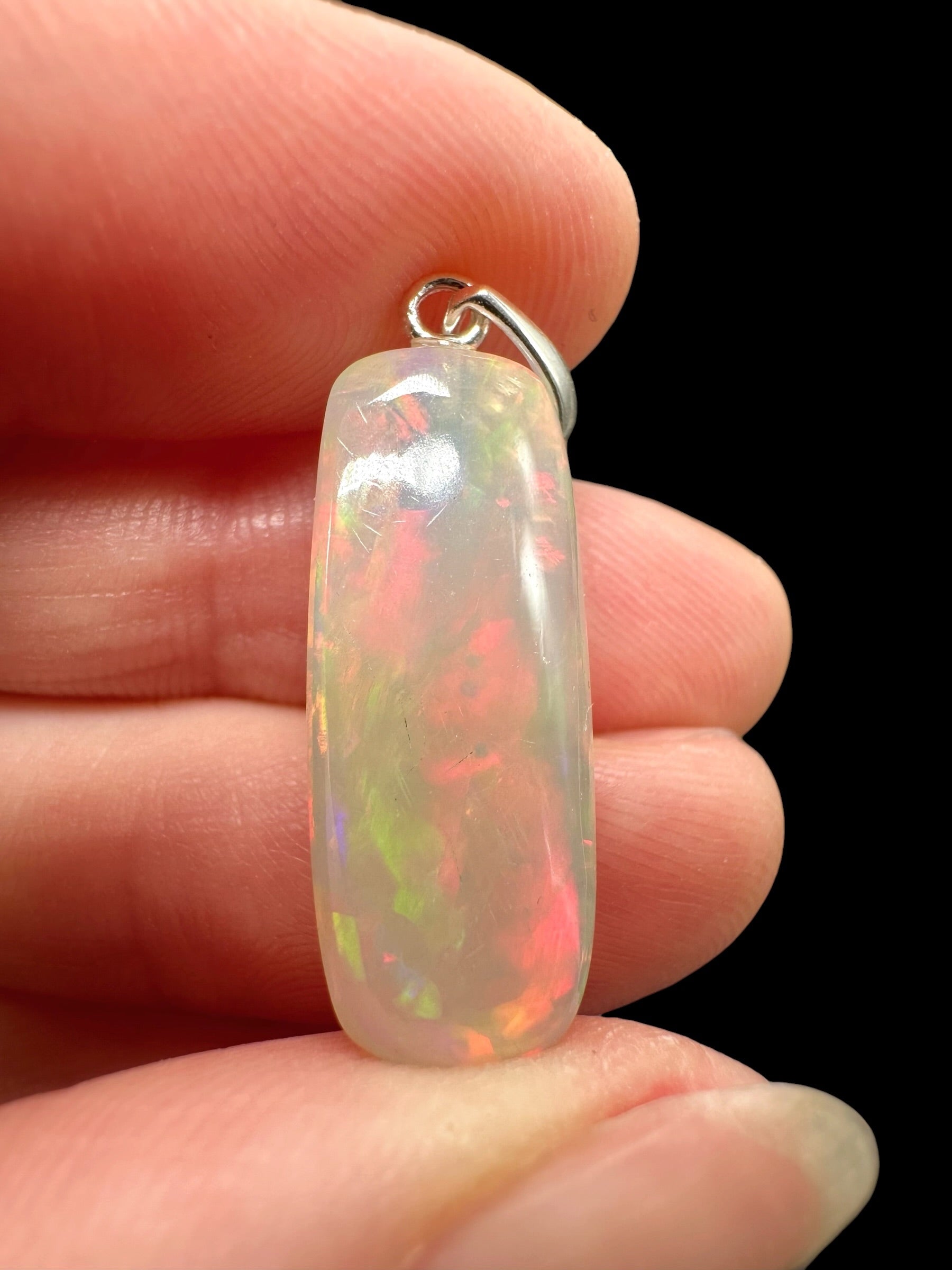 Silver faceted precious opal pendant - SP/OP120