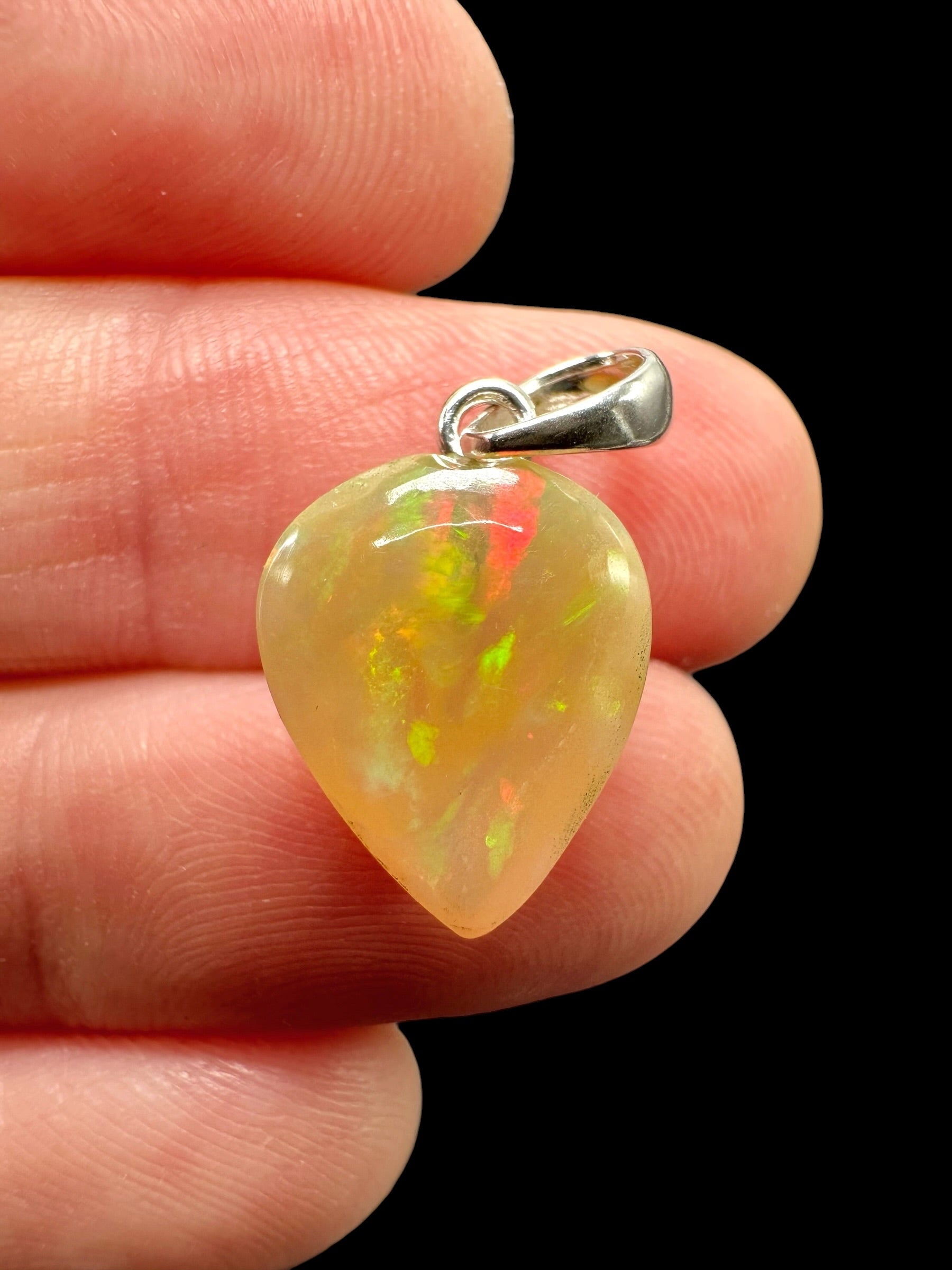 Silver faceted precious opal pendant - SP/OP121