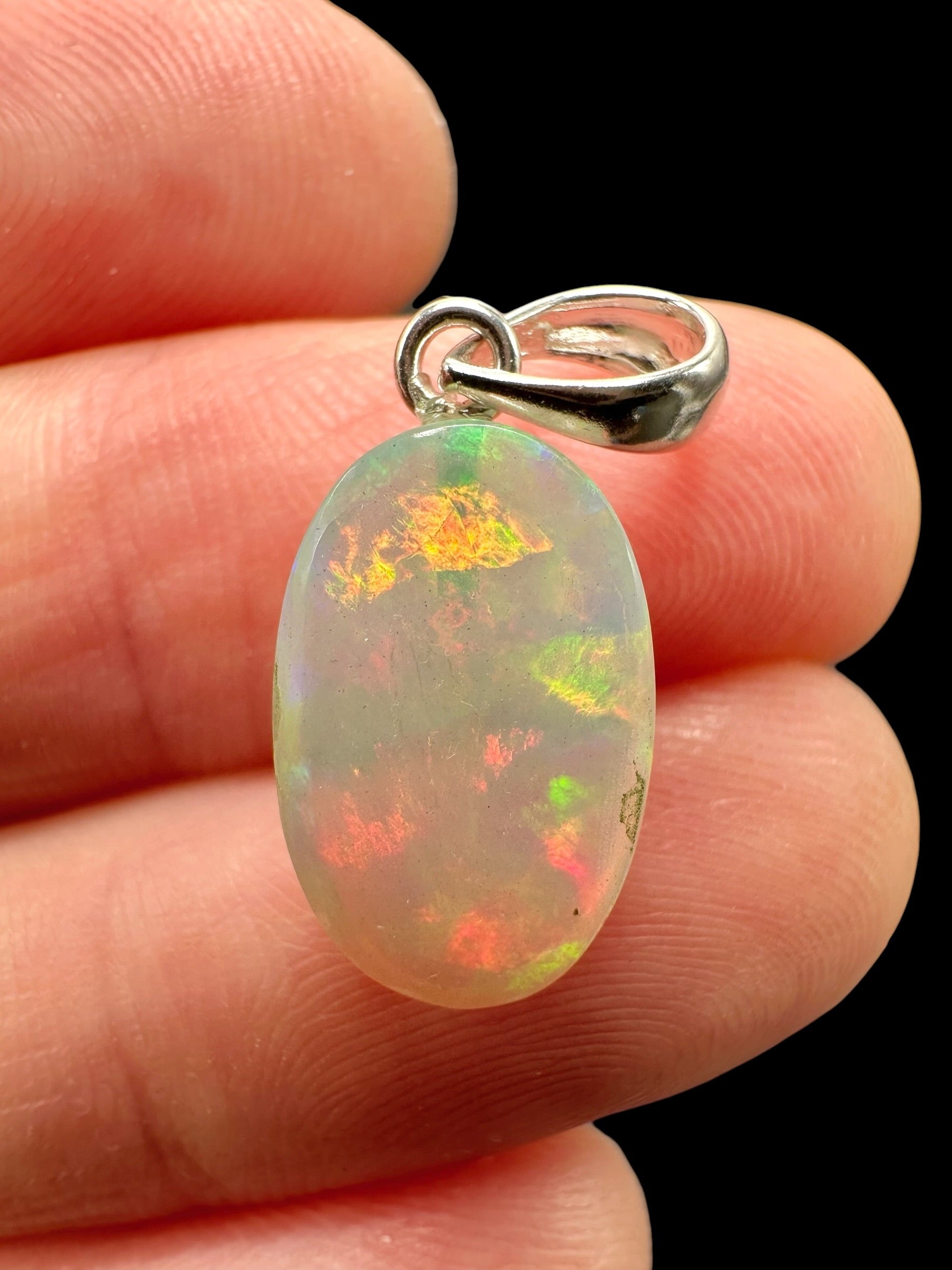 Silver faceted precious opal pendant - SP/OP122