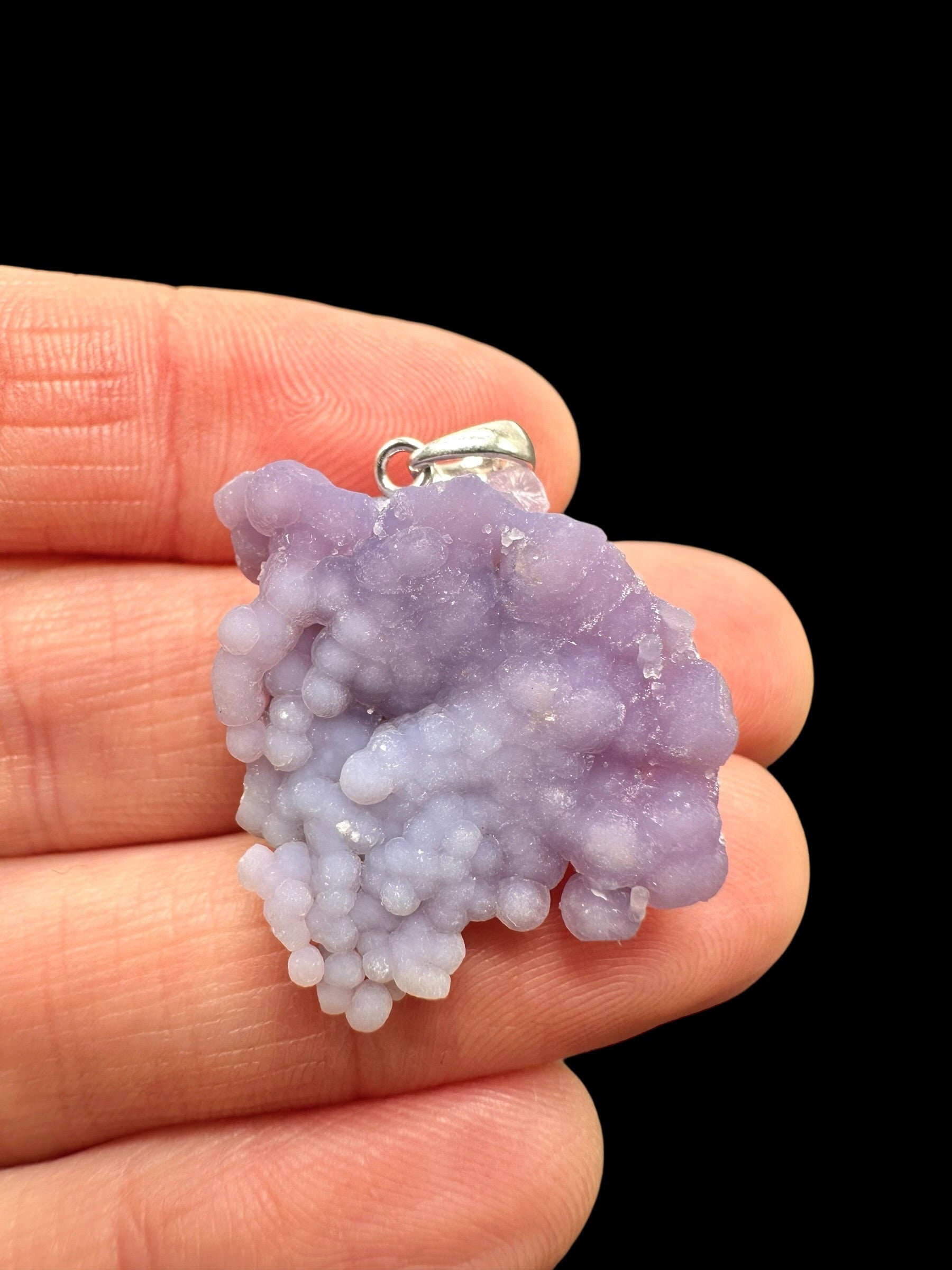 Silver grape chalcedony pendant - SP/HCH005